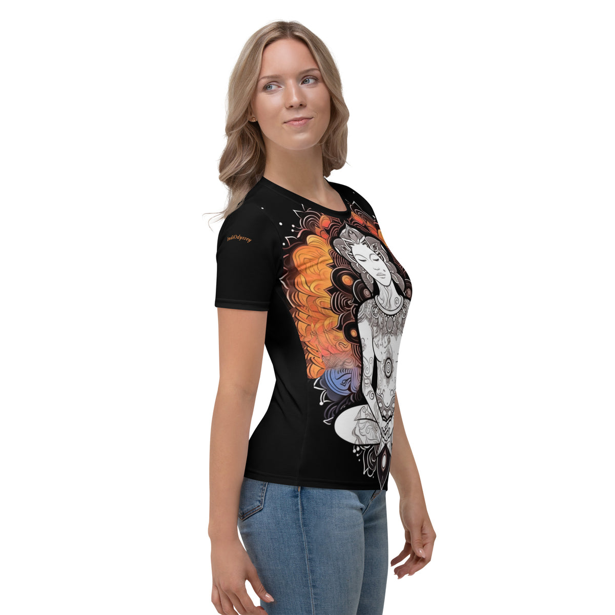 Meditating Women&#39;s T-shirt by IndiOdyssey