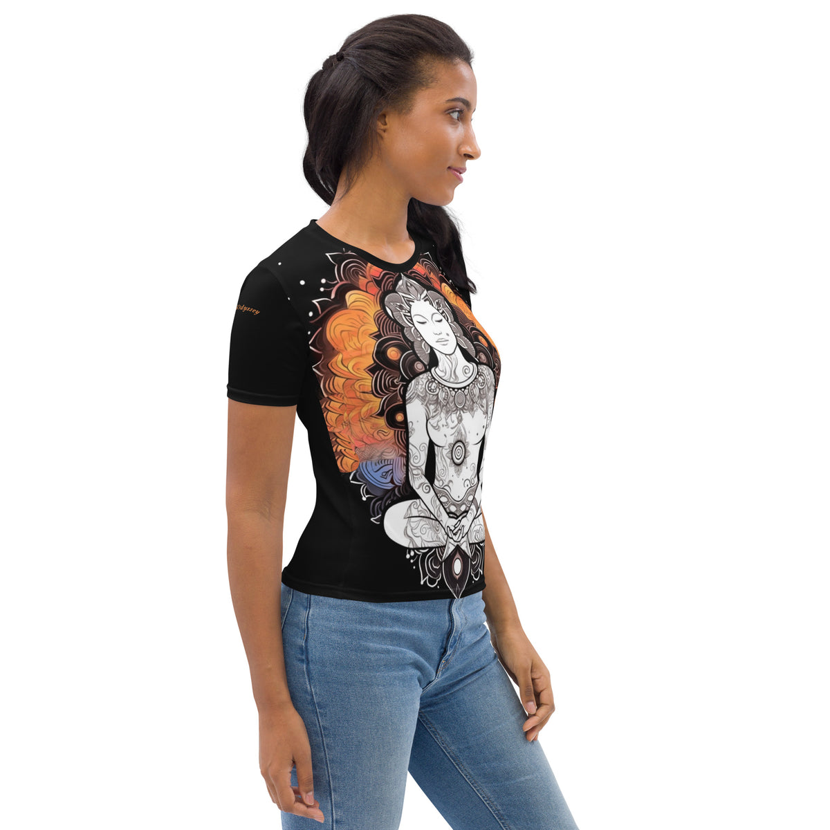 Meditating Women&#39;s T-shirt by IndiOdyssey