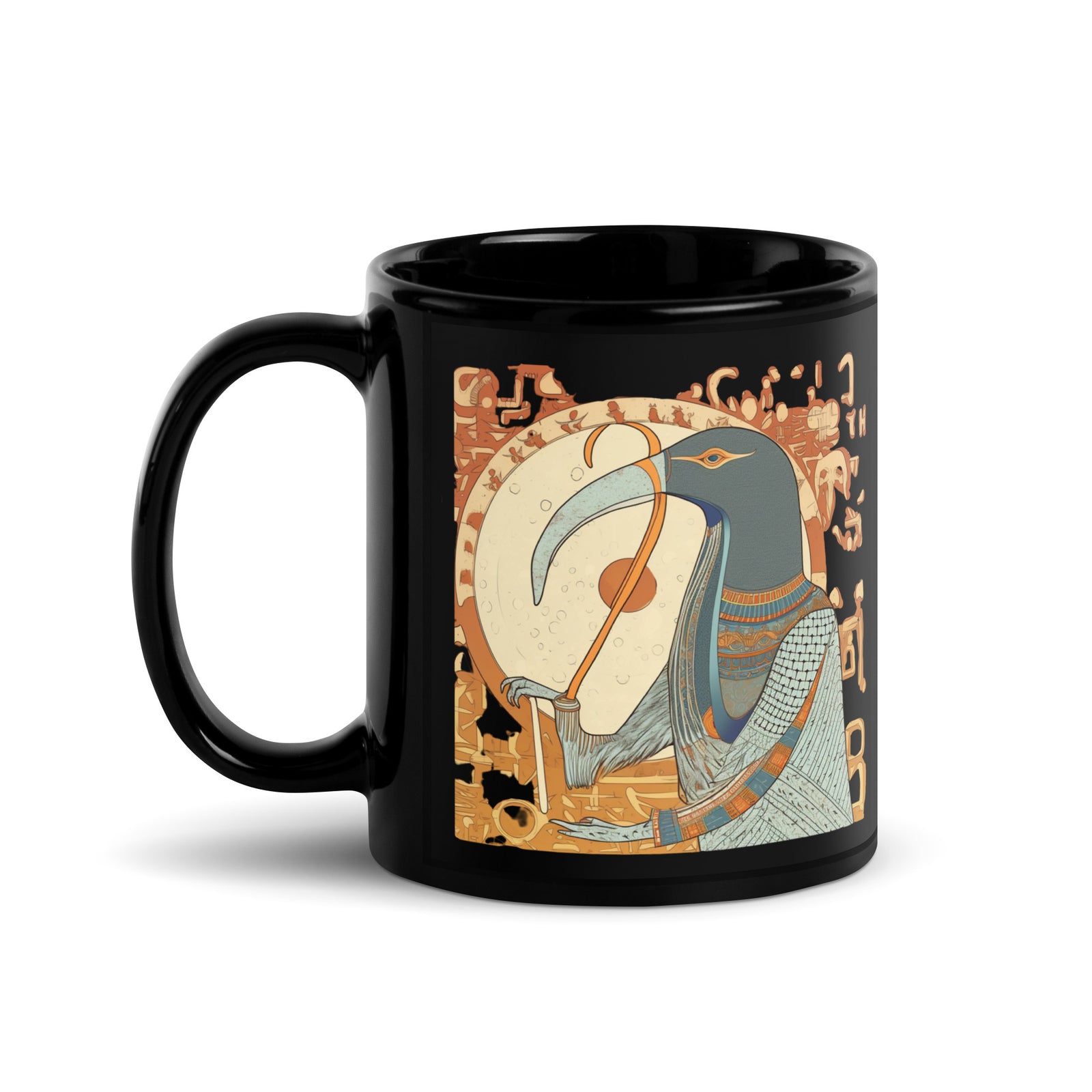 Thoth Black Glossy Mug by IndiOdyssey
