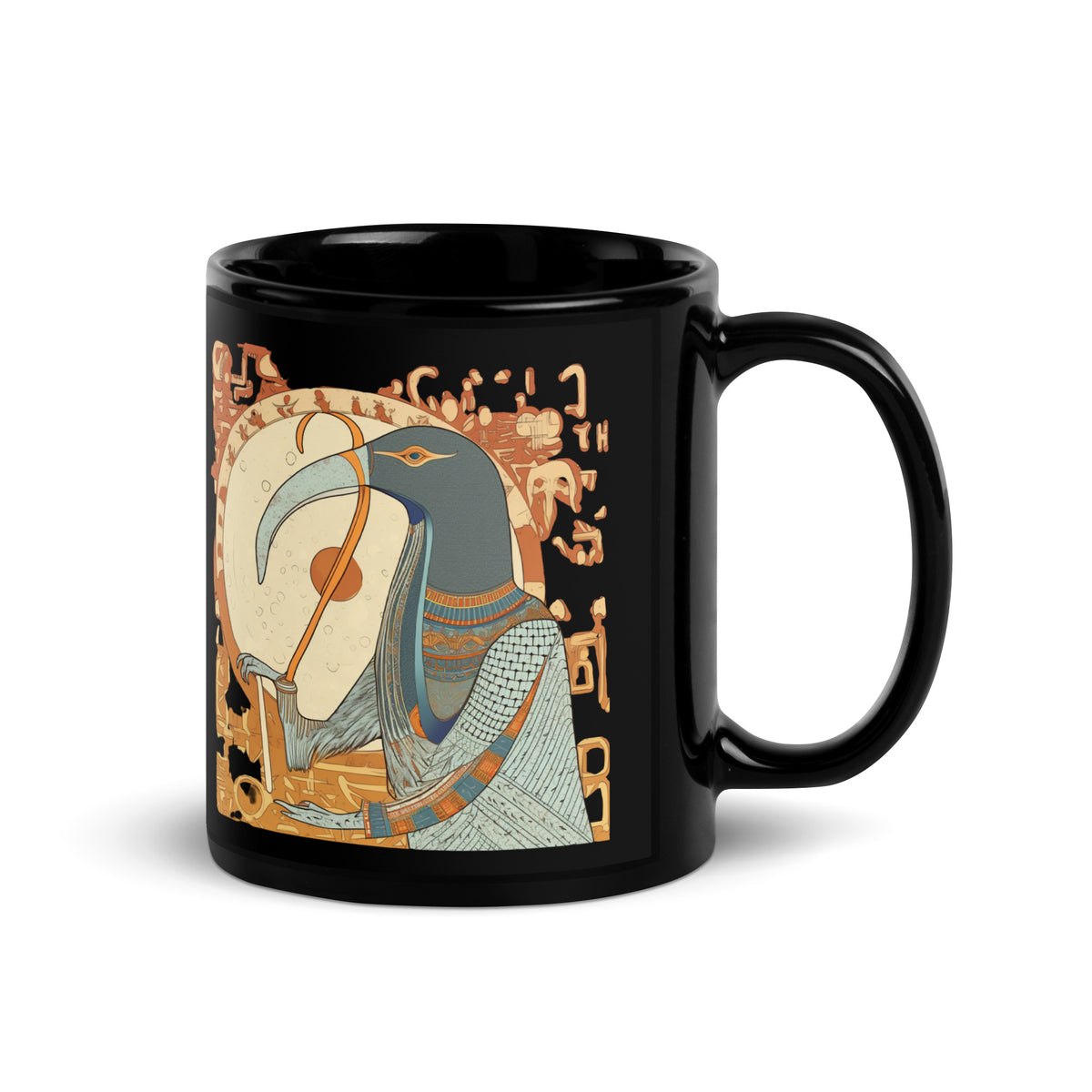 Thoth Black Glossy Mug by IndiOdyssey