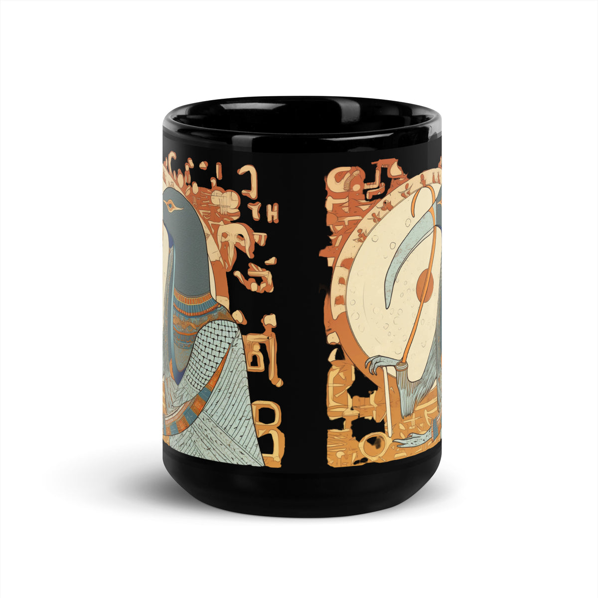 Thoth Black Glossy Mug by IndiOdyssey