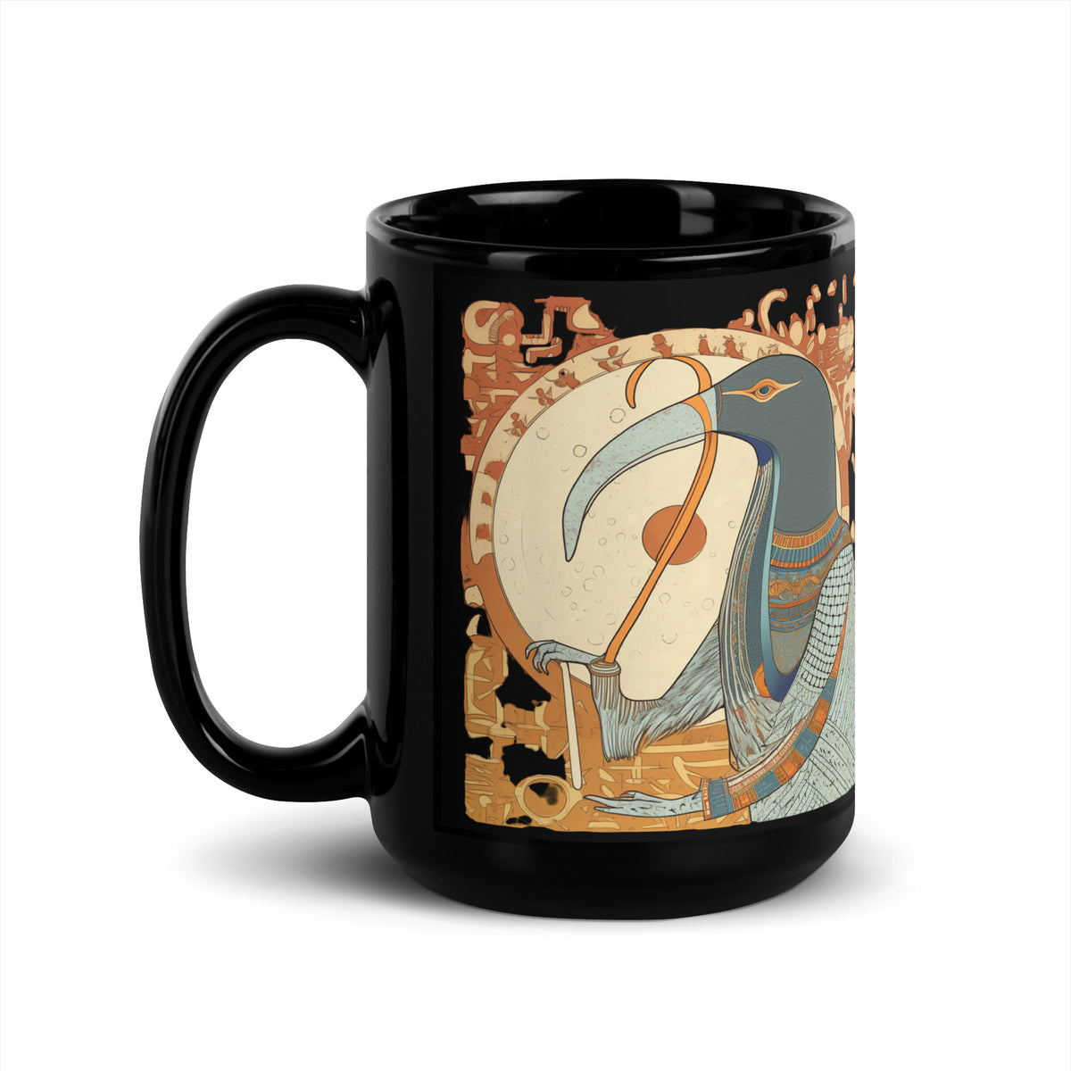 Thoth Black Glossy Mug by IndiOdyssey
