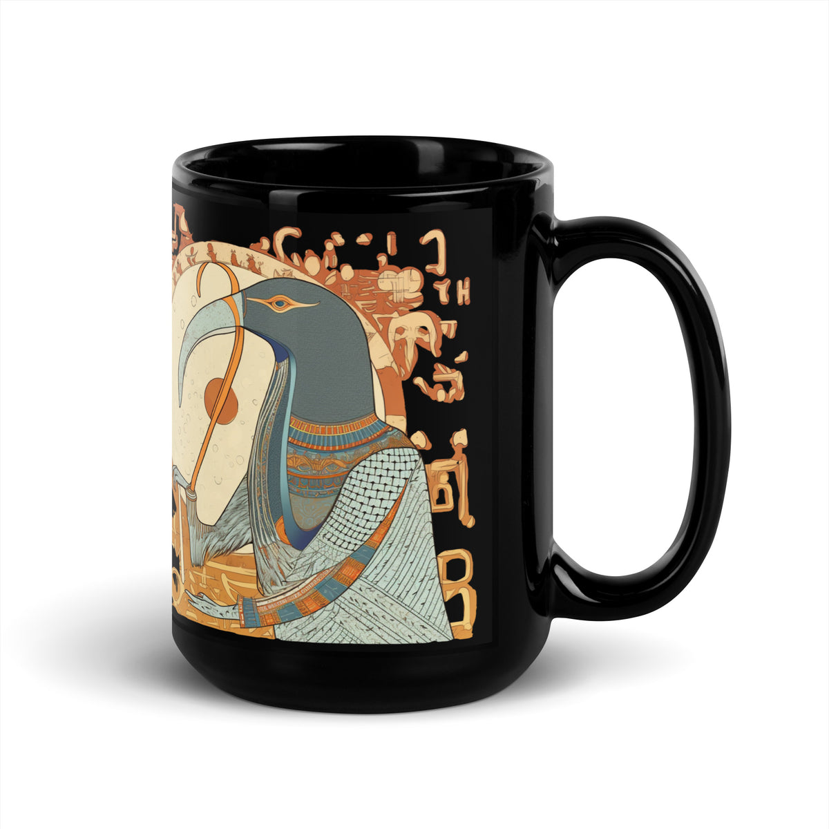 Thoth Black Glossy Mug by IndiOdyssey