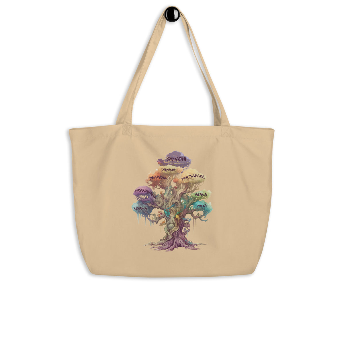 Patanjali&#39;s Eight Limbs of Yoga Large organic tote bag by IndiOdyssey