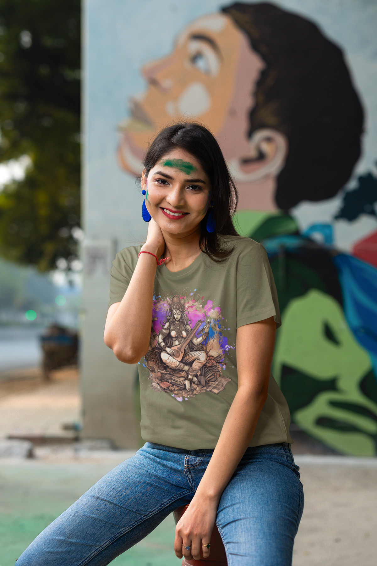 Saraswati Organic cotton t-shirt by IndiOdyssey