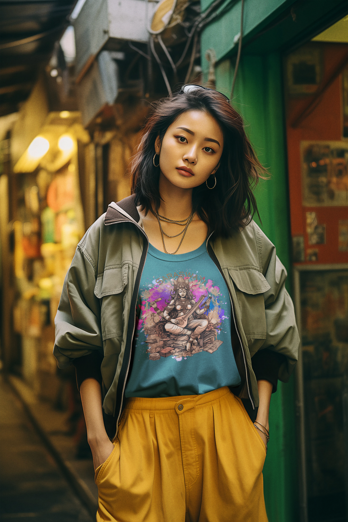 Saraswati Organic cotton t-shirt by IndiOdyssey