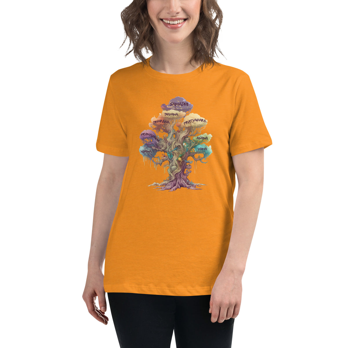 Patanjali&#39;s Eight Limbs of Yoga Women&#39;s Relaxed T-Shirt by IndiOdyssey