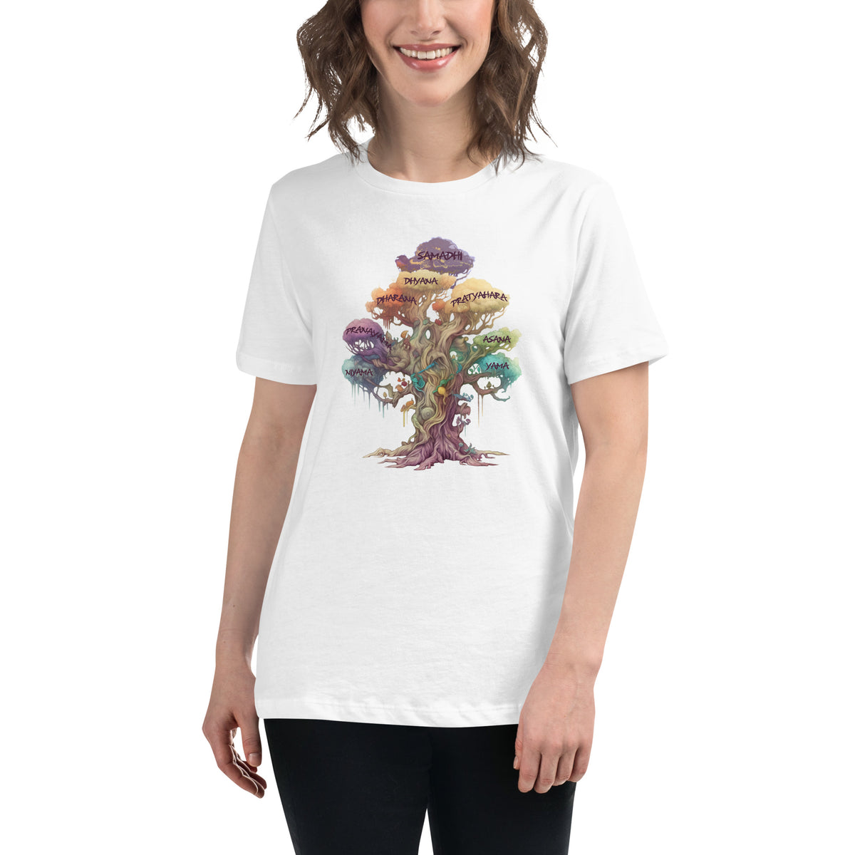Patanjali&#39;s Eight Limbs of Yoga Women&#39;s Relaxed T-Shirt by IndiOdyssey