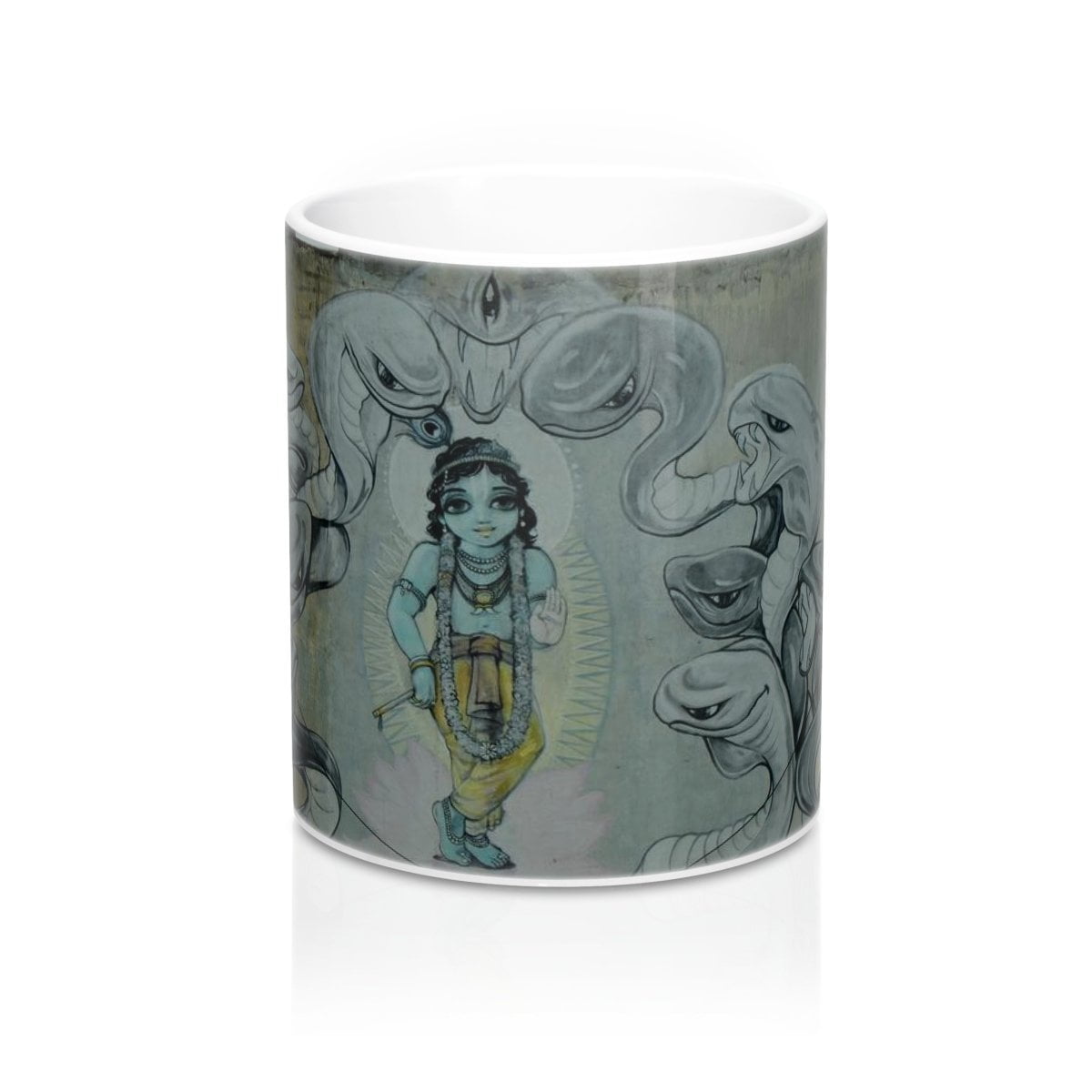 Krishna &amp; Kaliya - Vrindavan Street Art Coffee Mug