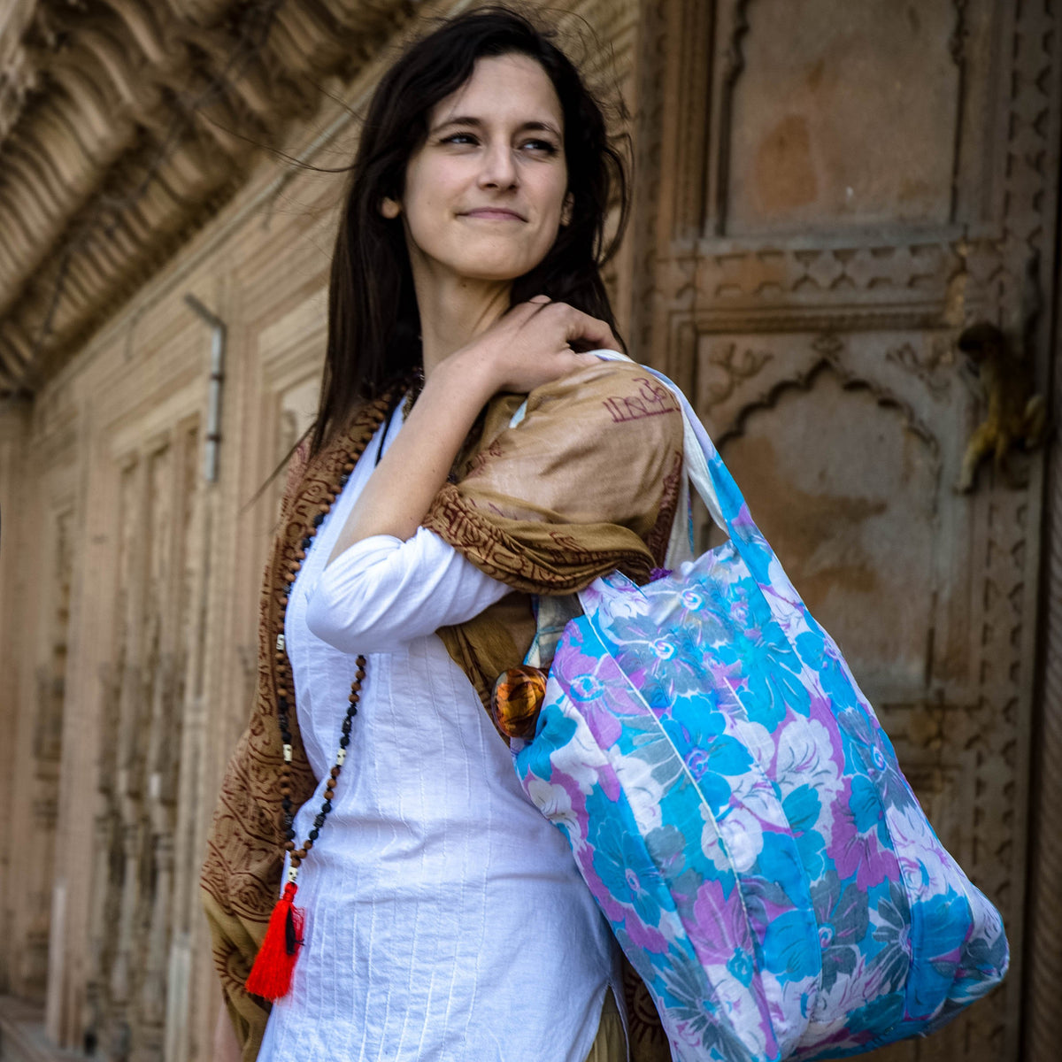 Shopping Totes from Recycled Saris 