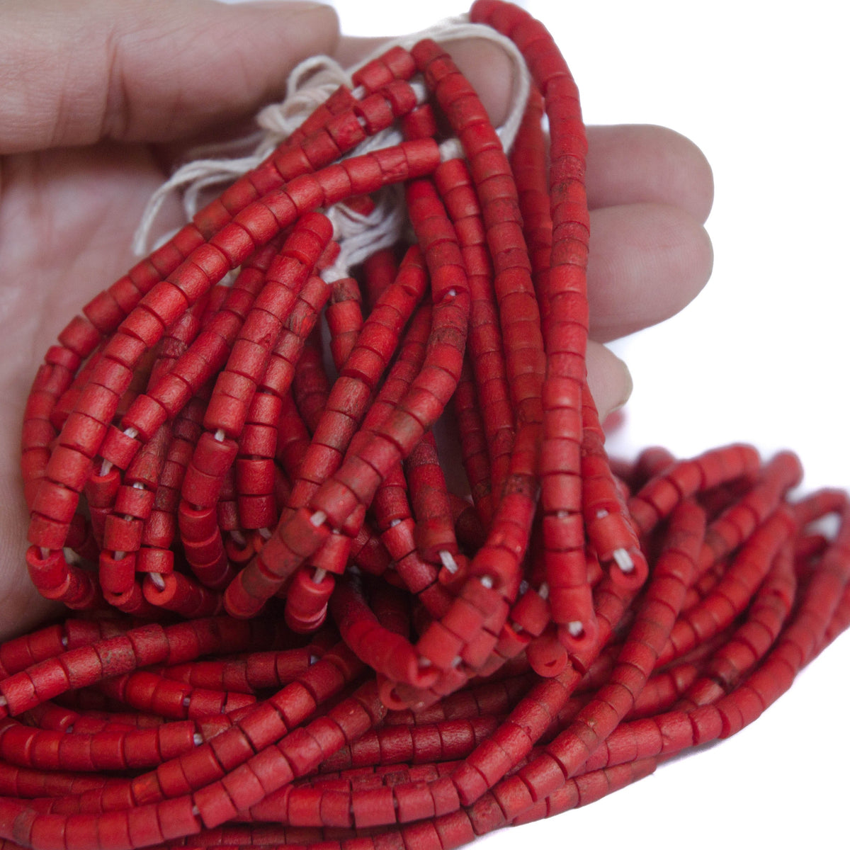 Bone Beads, Colored Tubes, 4mm