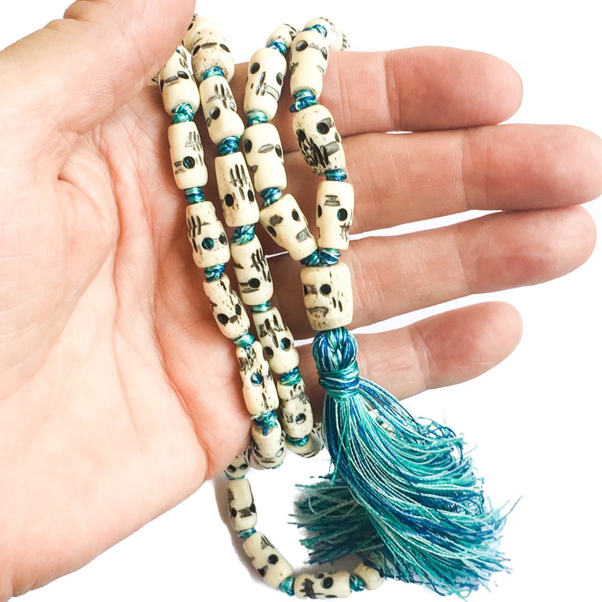 Kali Skull Bone Necklace Half Mala