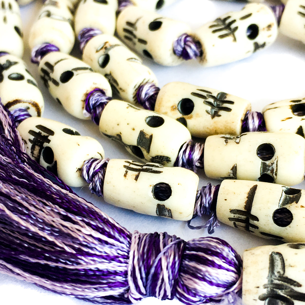 Bone bead Mala by IndiOdyssey