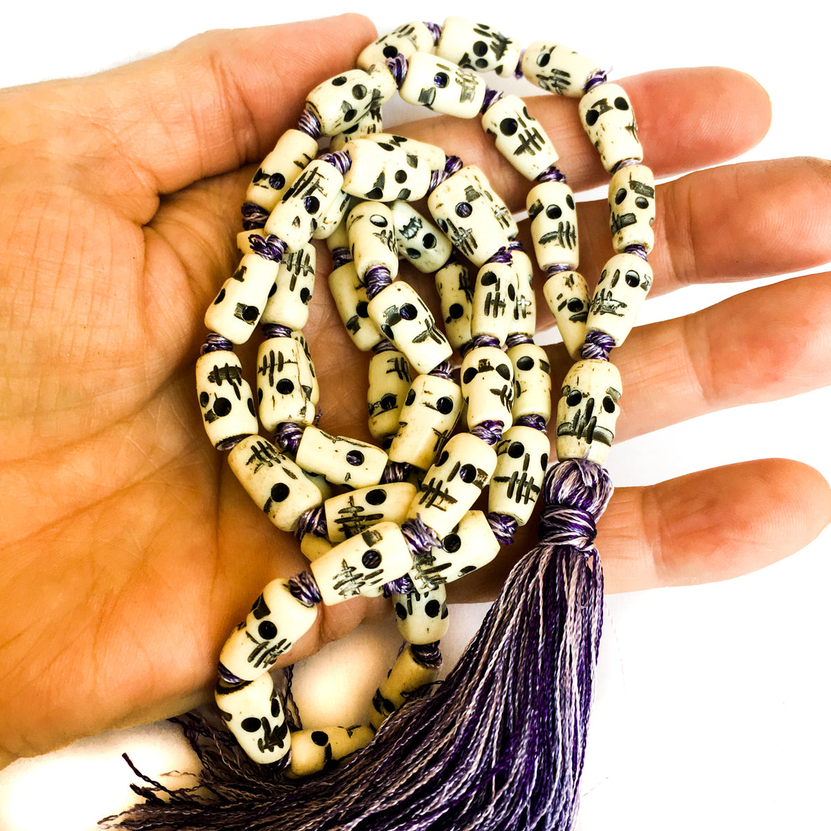 Bone bead Mala by IndiOdyssey