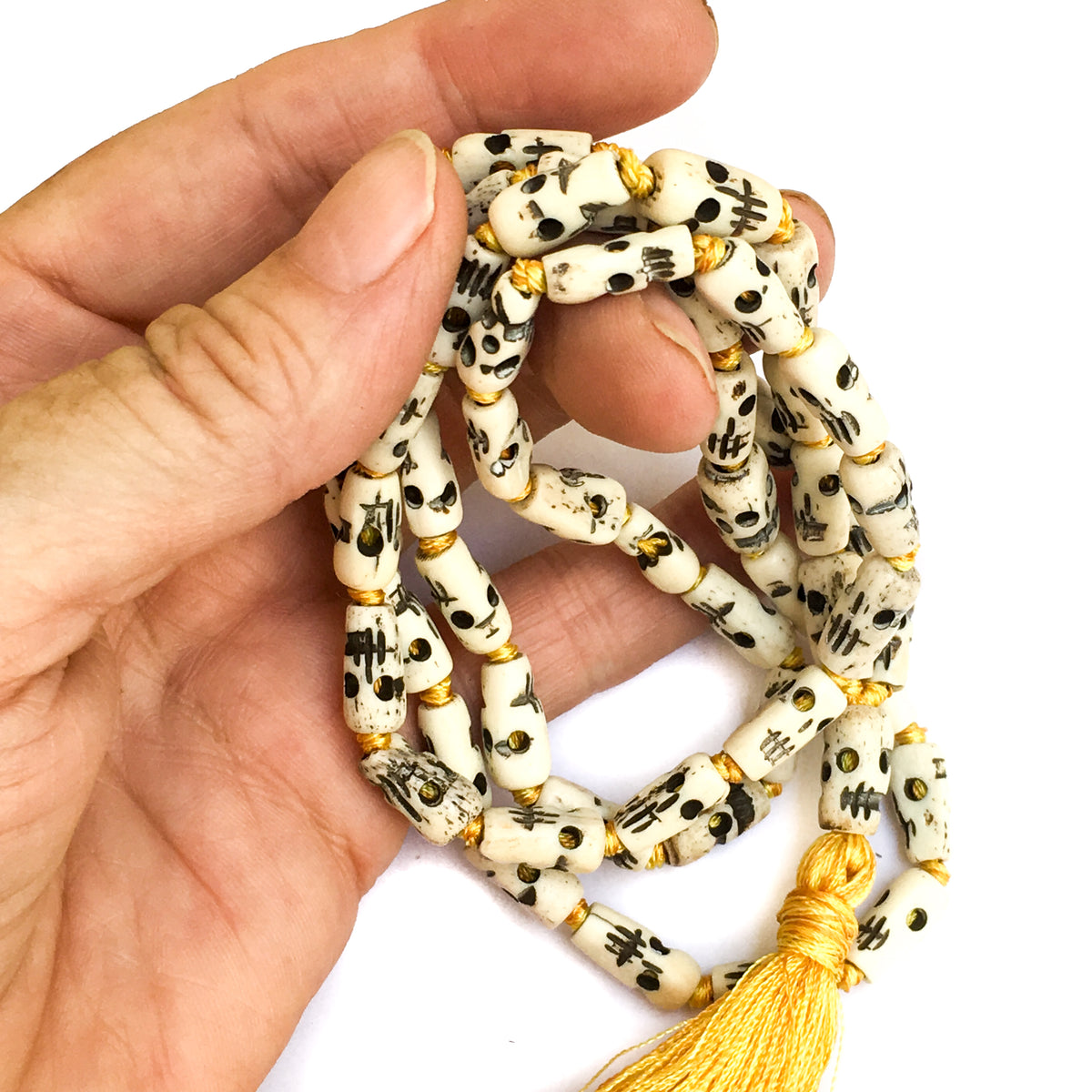 Bone bead Mala by IndiOdyssey