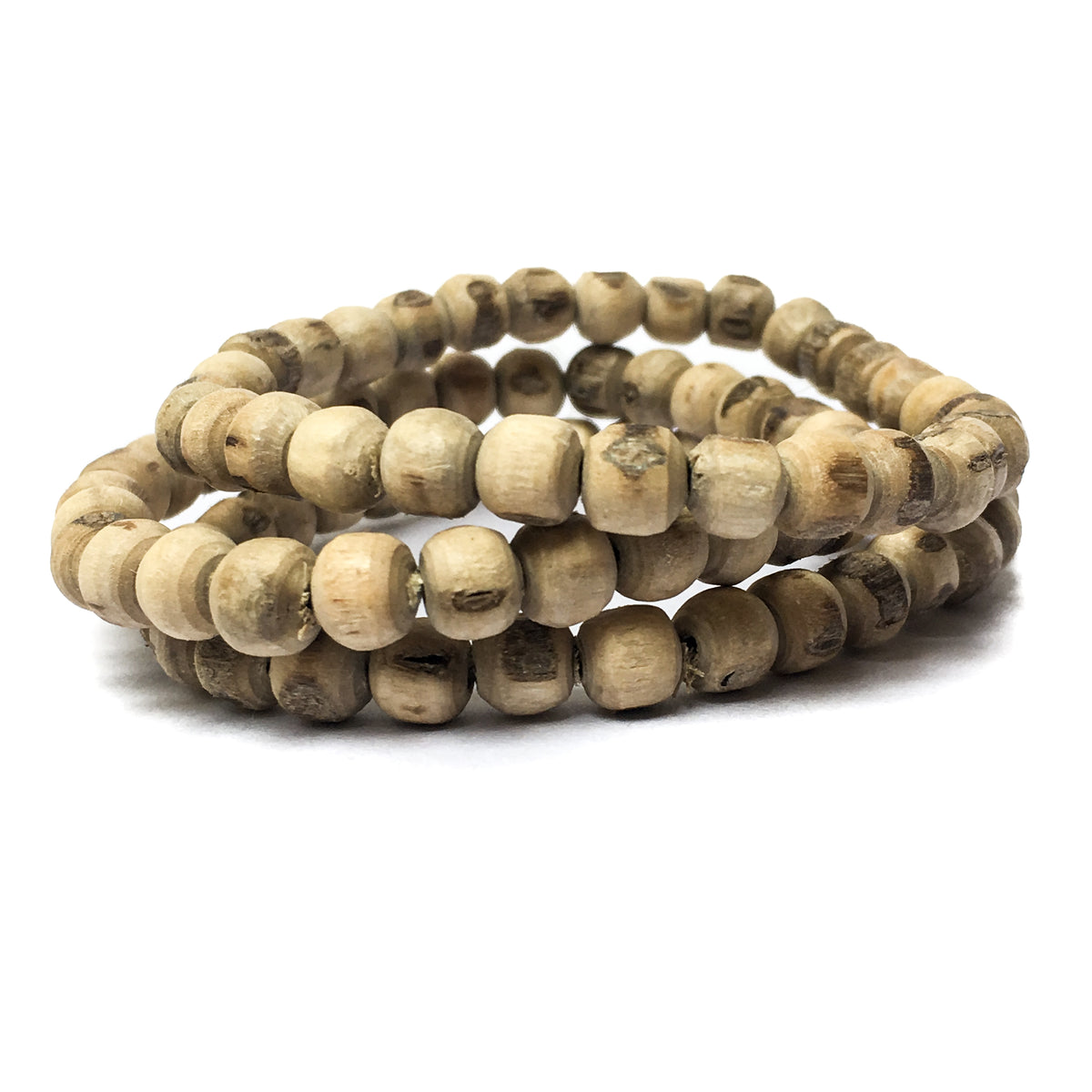 IndiOdyssey Trio of Rough Hewn Tulsi Bracelets