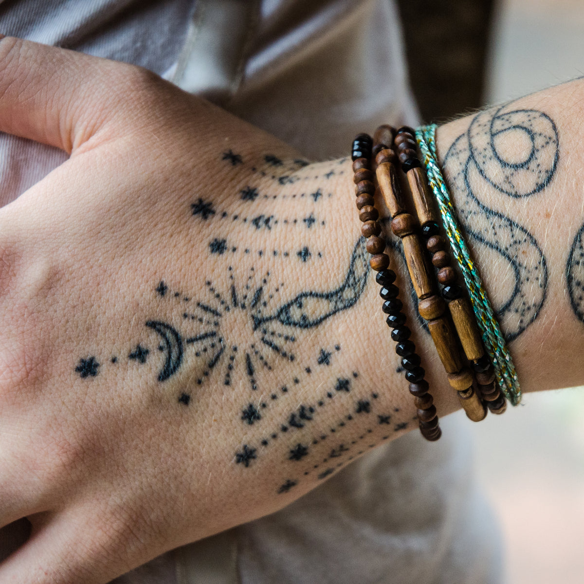 Tulsi Trio Bracelet with Gemstones