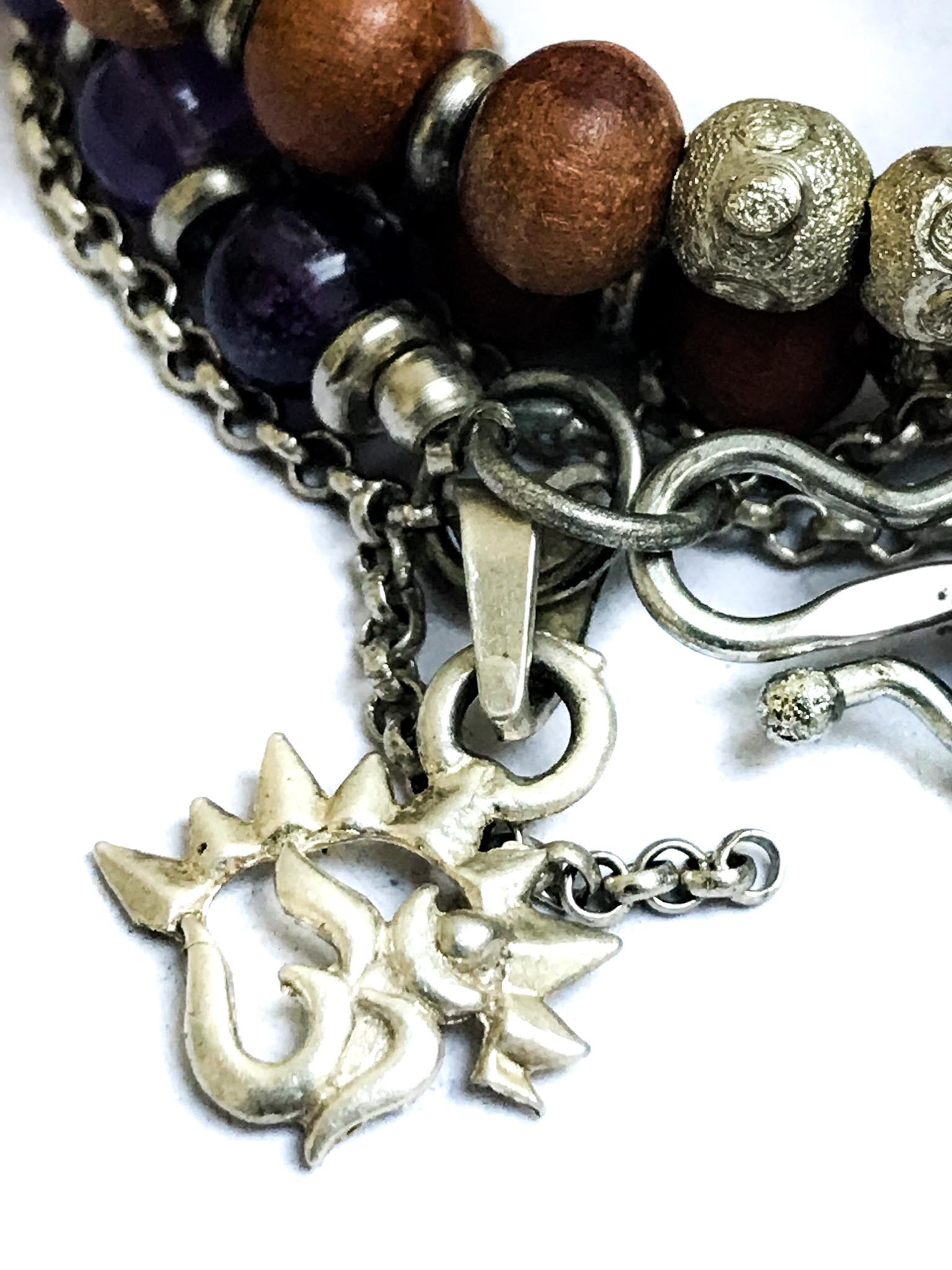 Sandalwood & Amethyst Wrap Bracelet