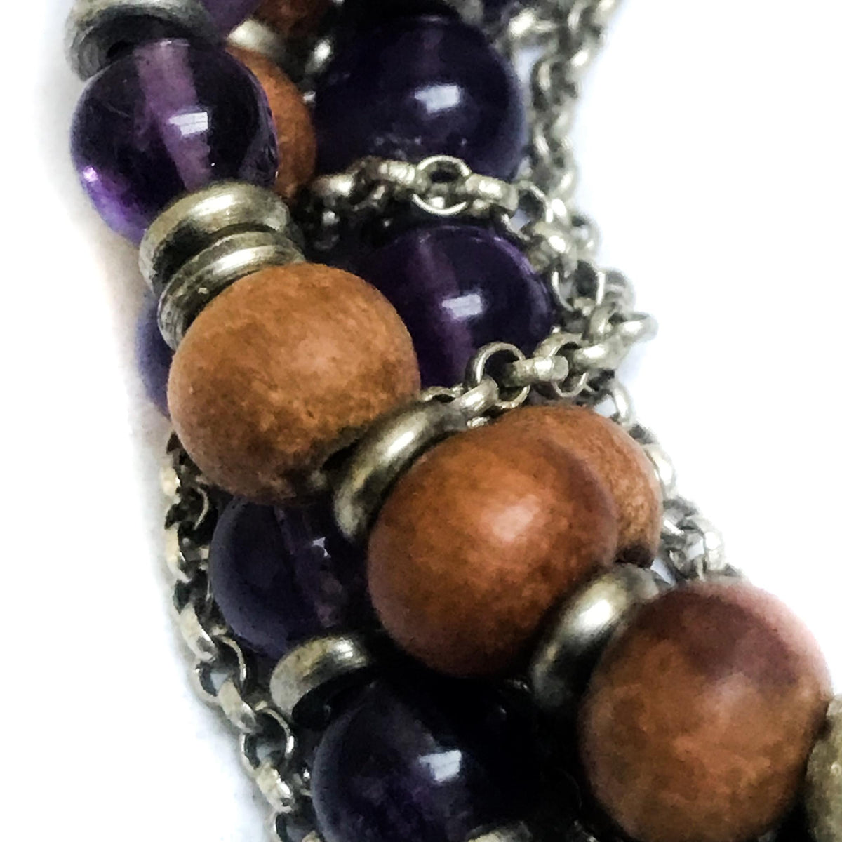 Sandalwood &amp; Amethyst Wrap Bracelet