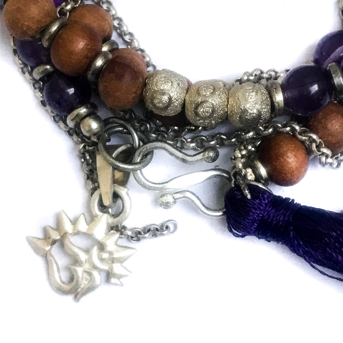 Sandalwood &amp; Amethyst Wrap Bracelet