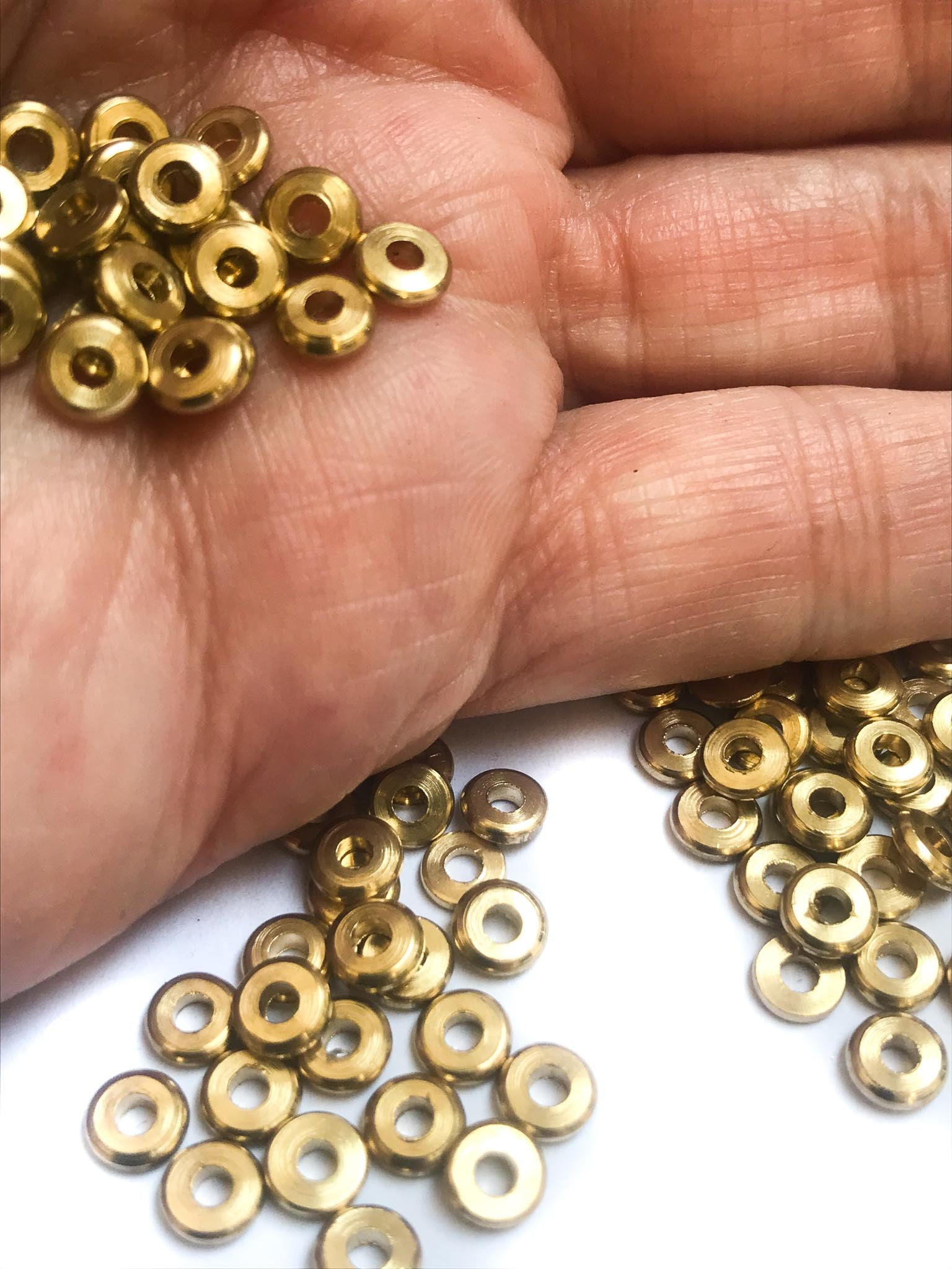 Small Round (40pcs) Brass Charms "Donuts"
