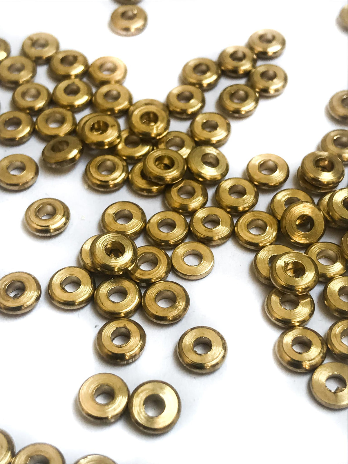 Small Round (40pcs) Brass Charms &quot;Donuts&quot;