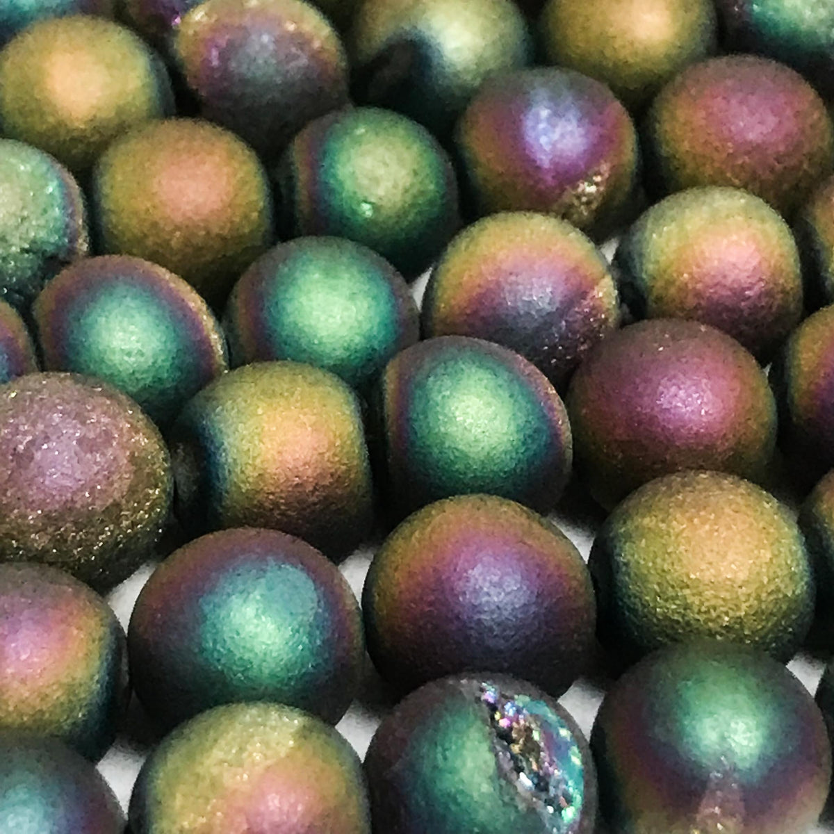 8mm Matte Druzy Agate by Indiodyssey