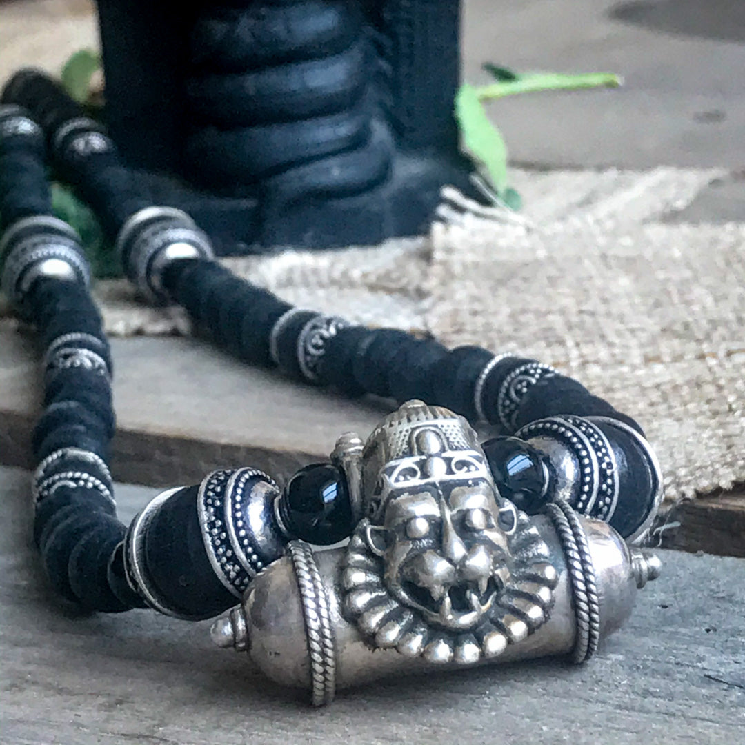 Narasimha Kavach with Black Tulsi & Onyx Kanthi Necklace