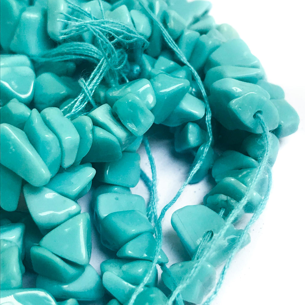 Turquoise Colored Chips (5 Strands)