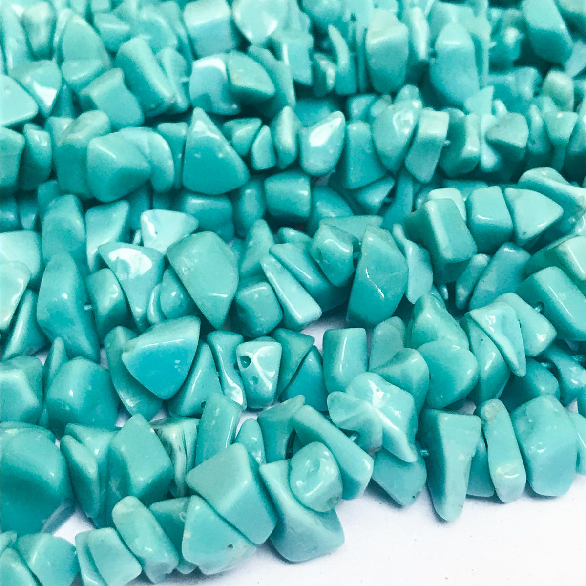 Turquoise Colored Chips (5 Strands)