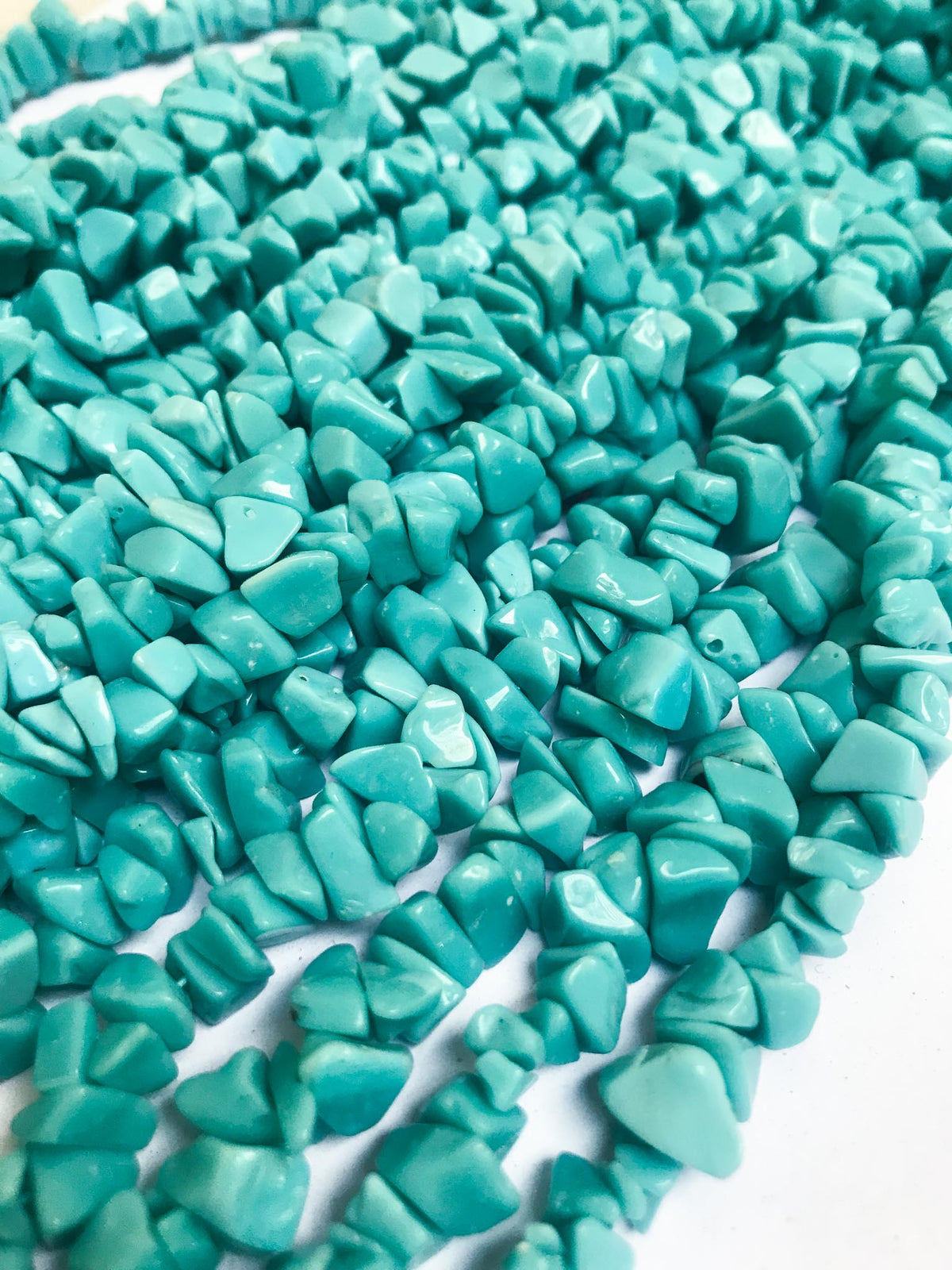 Turquoise Colored Chips (5 Strands)