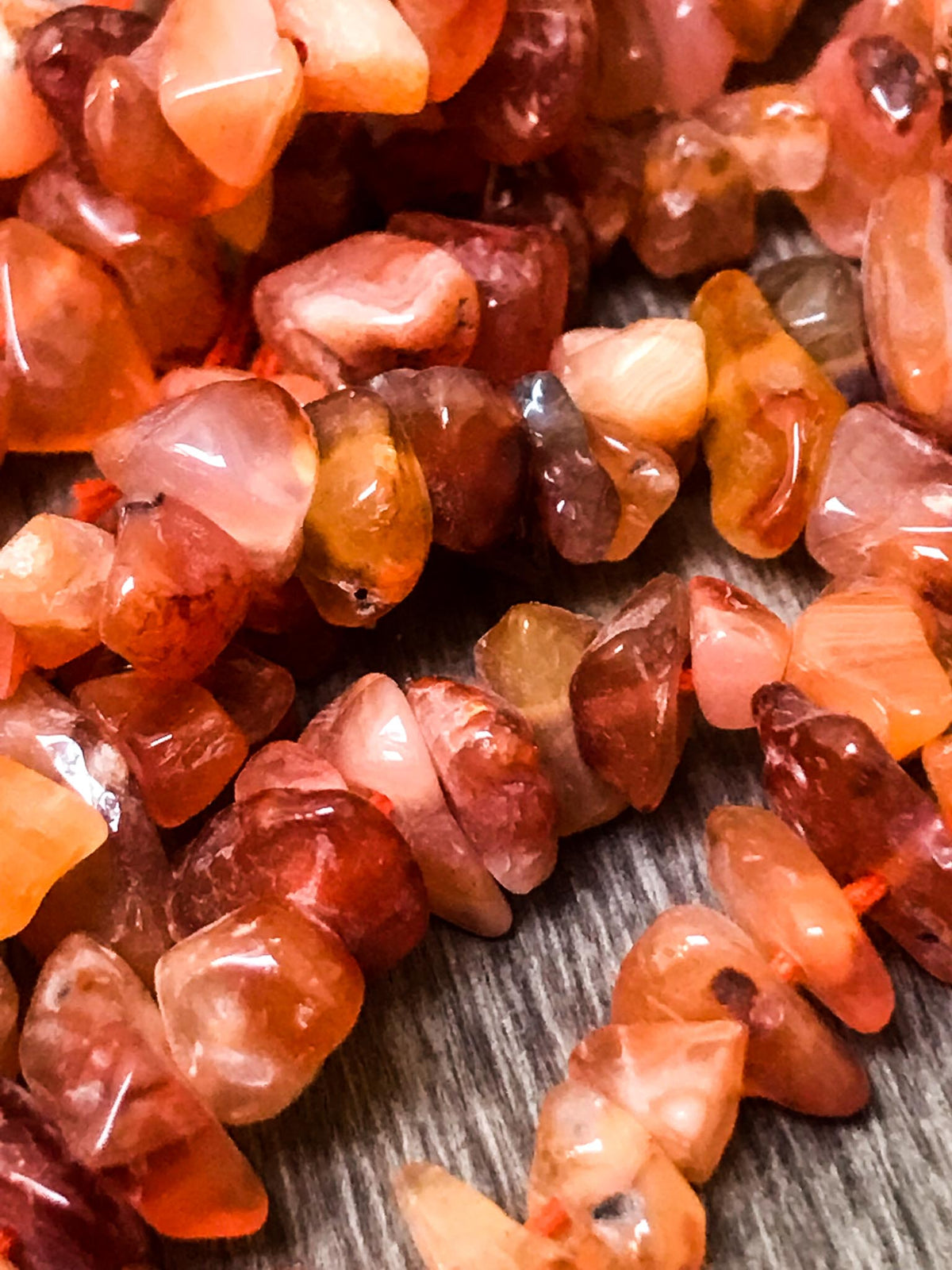 Natural Carnelian Chips (5 Strands)