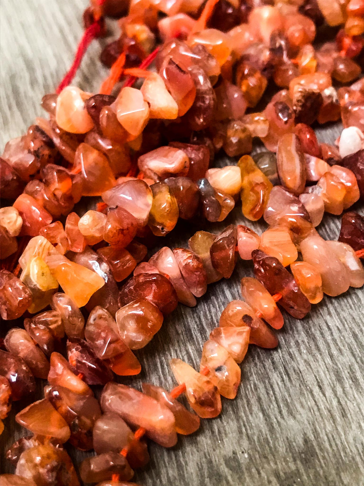 Natural Carnelian Chips (5 Strands)