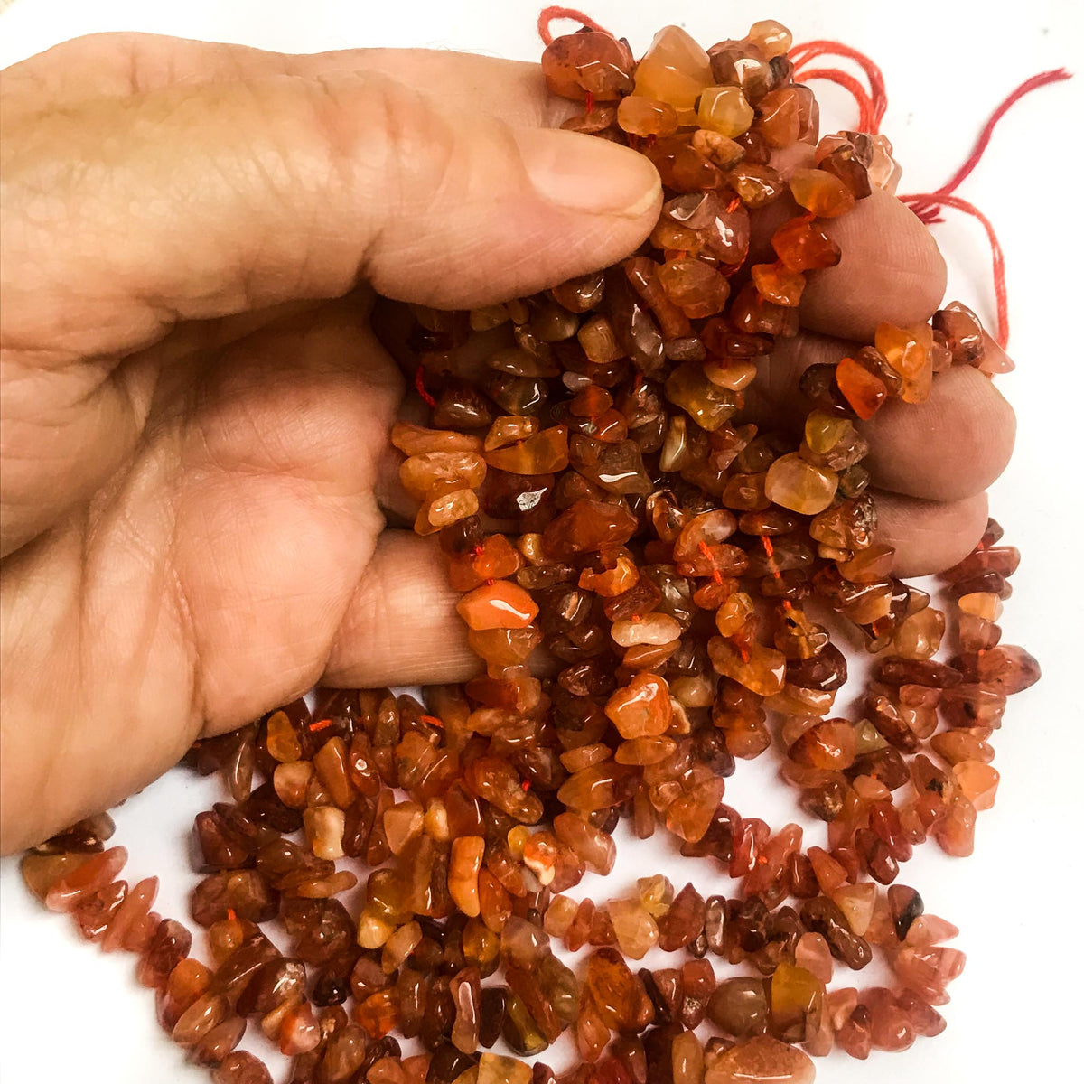 Natural Carnelian Chips (5 Strands)