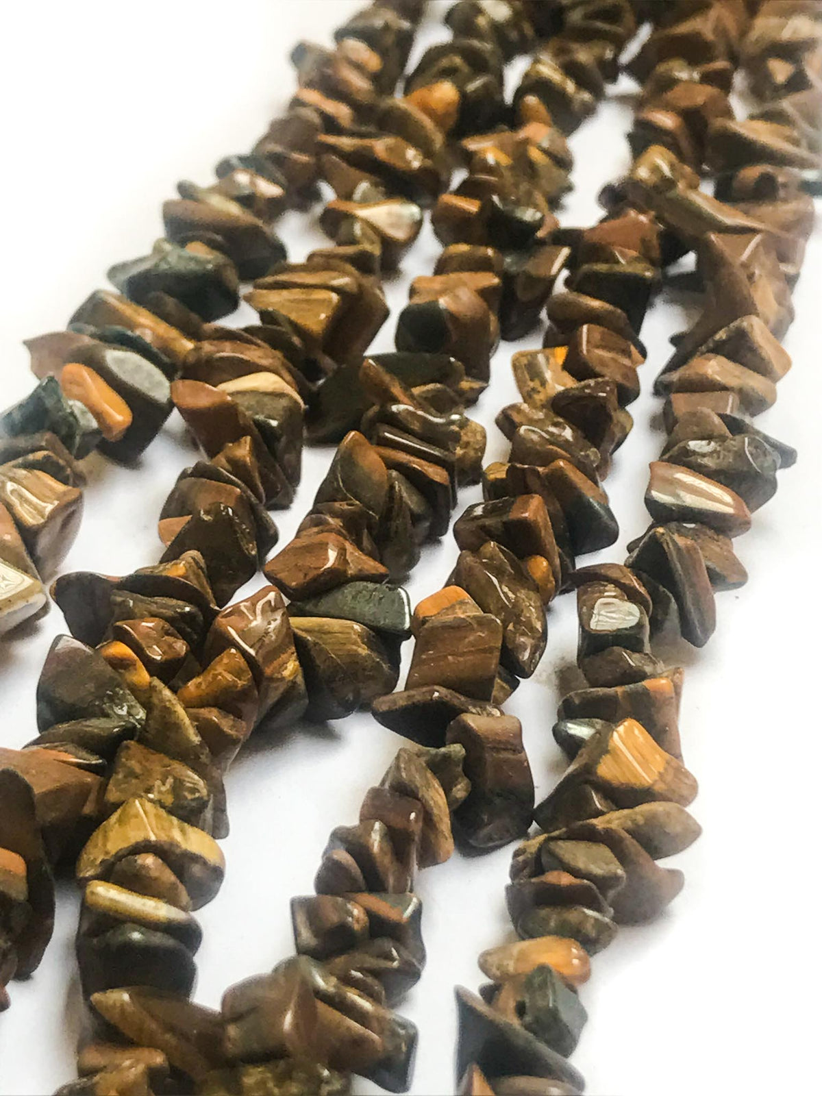 Natural Dark Tiger Eye Chips (5 Strands)
