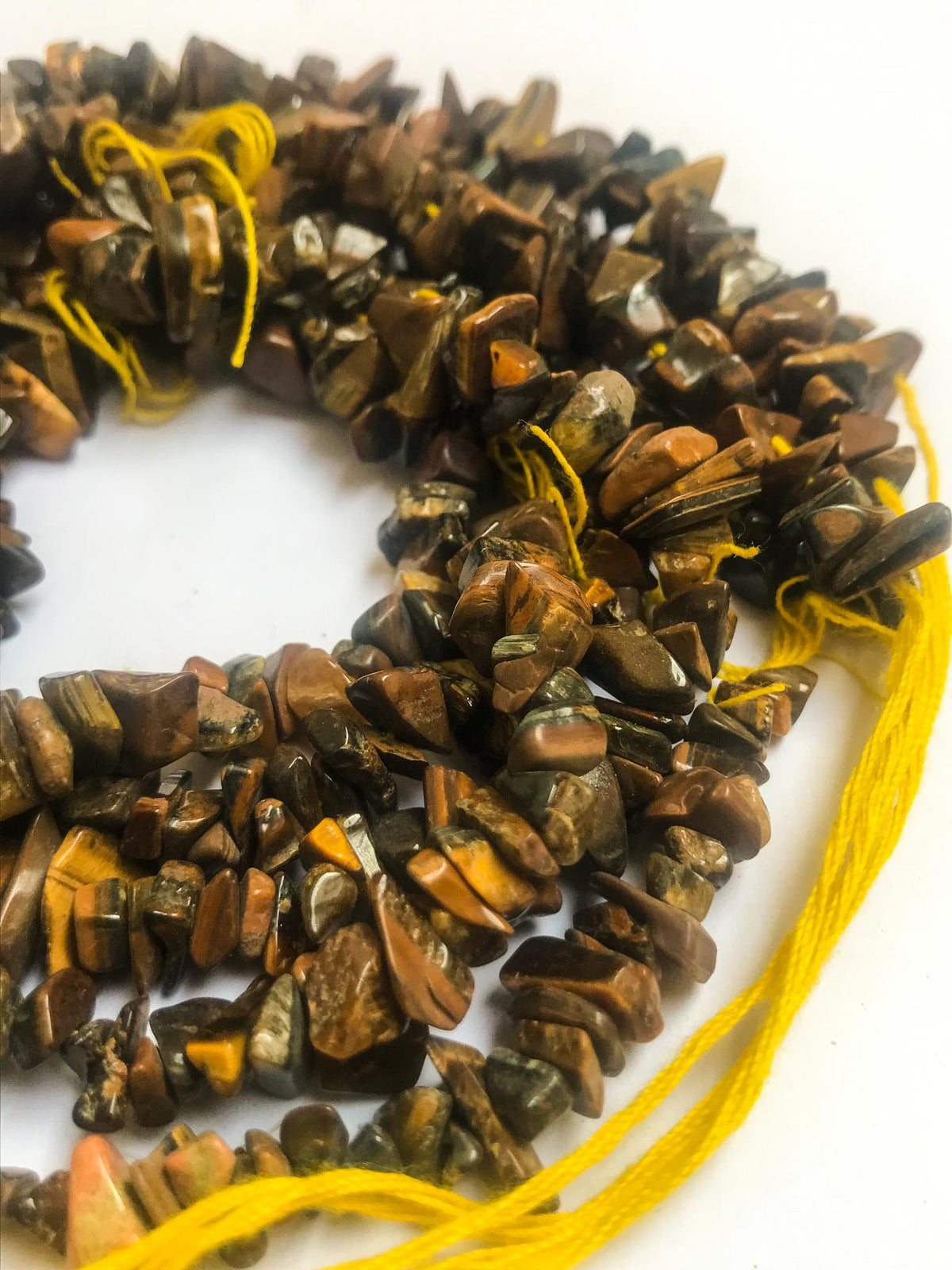 Natural Dark Tiger Eye Chips (5 Strands)