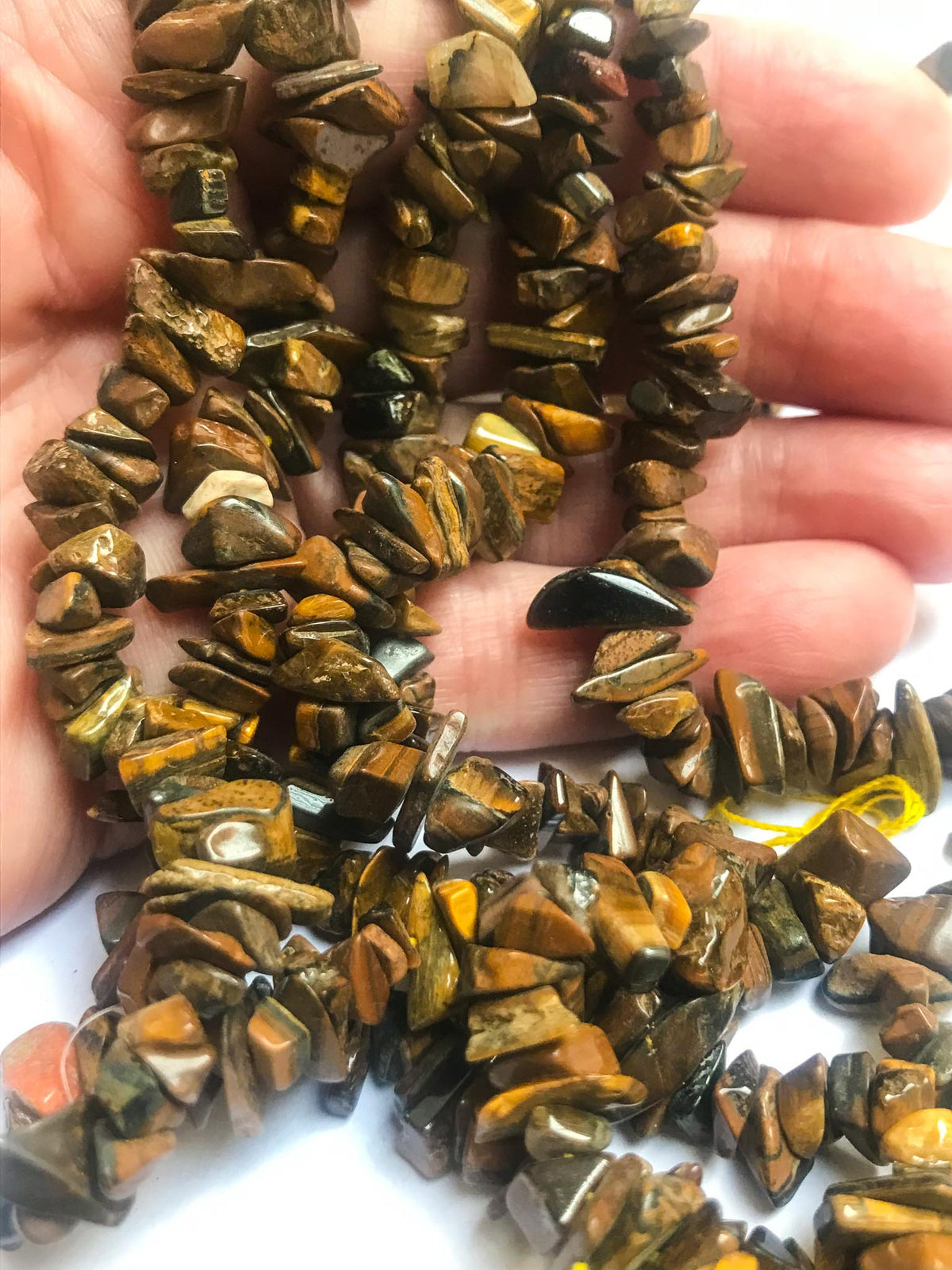 Natural Dark Tiger Eye Chips (5 Strands)