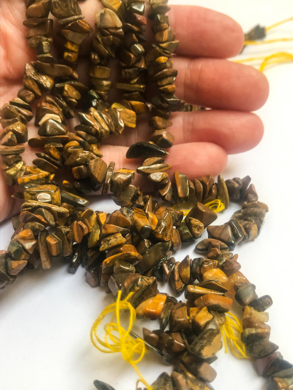 Natural Dark Tiger Eye Chips (5 Strands)