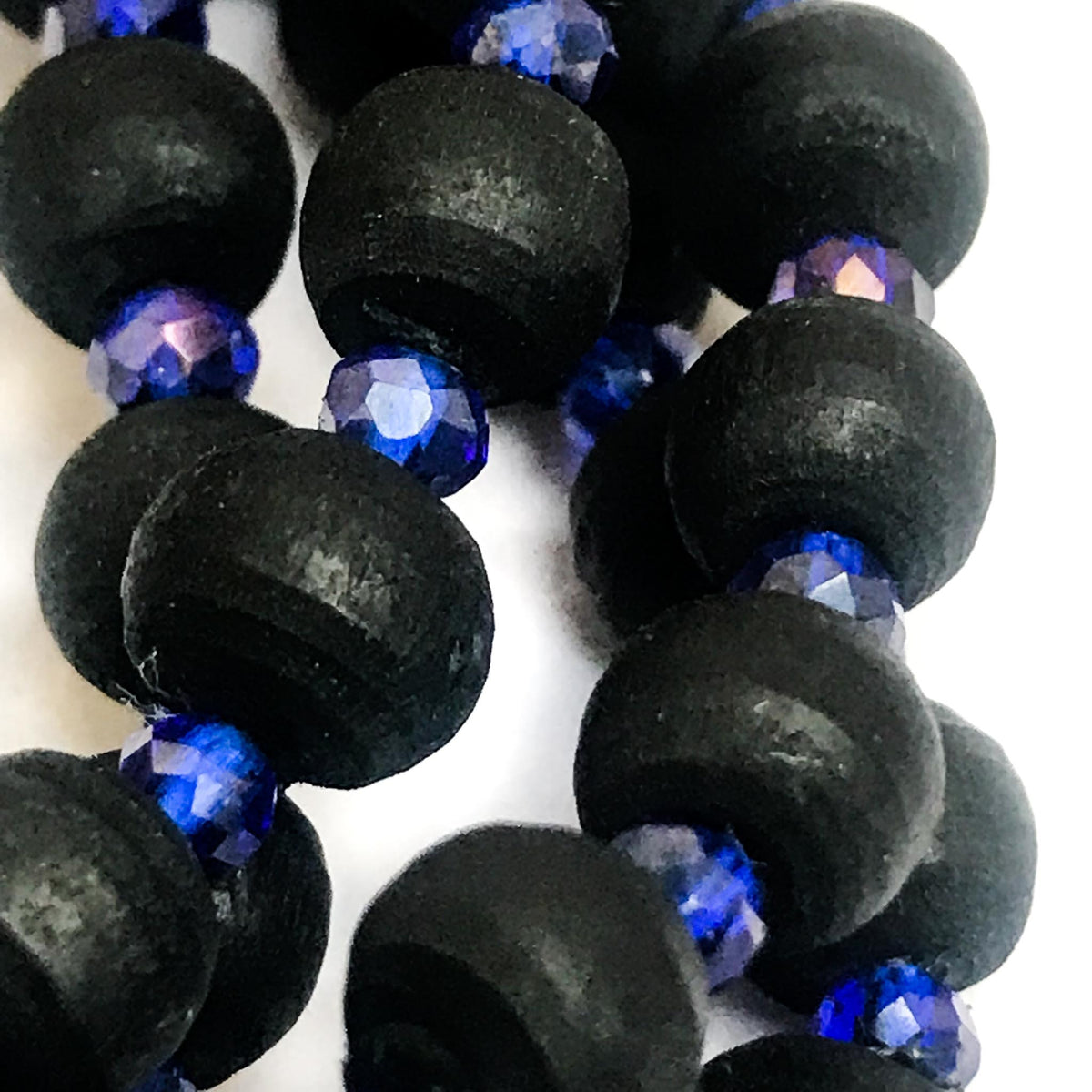 Black Tulsi, Glass Beaded Tassel-less Mala