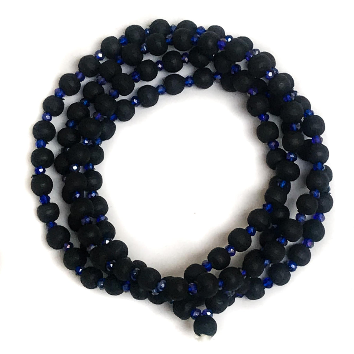 Black Tulsi, Glass Beaded Tassel-less Mala