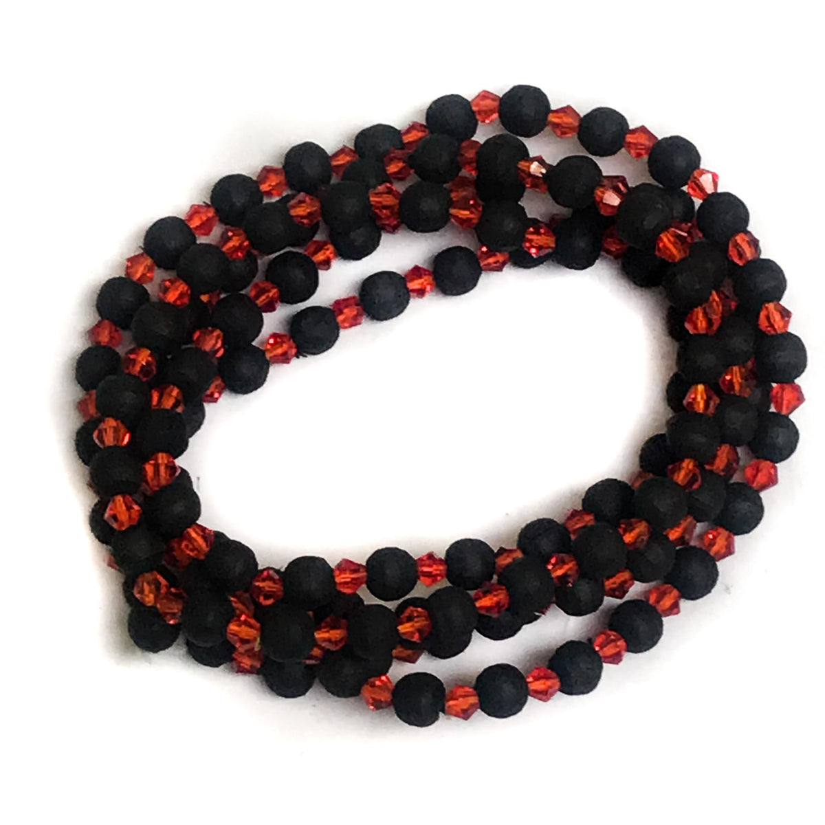 Black Tulsi, Glass Beaded Tassel-less Mala