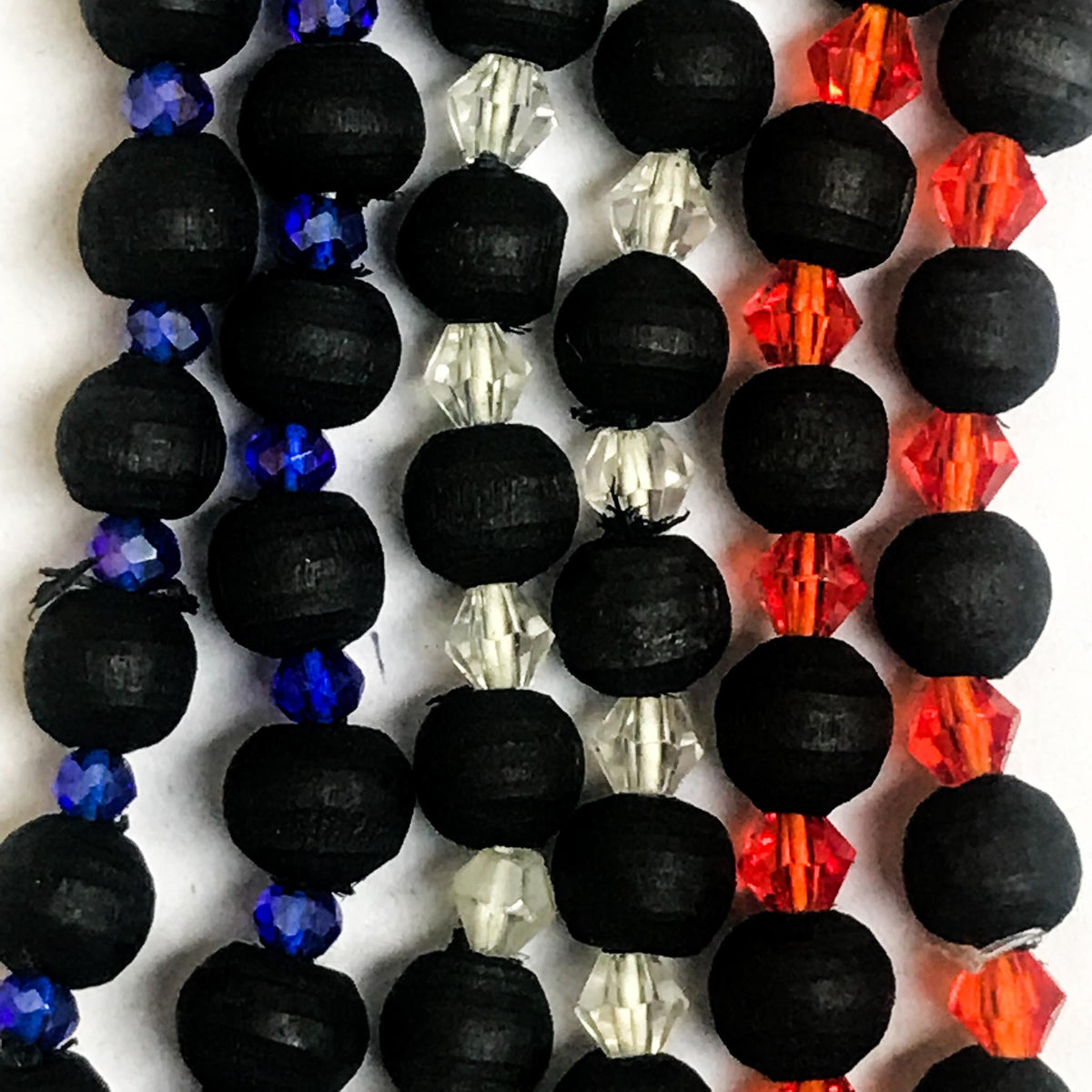 Black Tulsi, Glass Beaded Tassel-less Mala