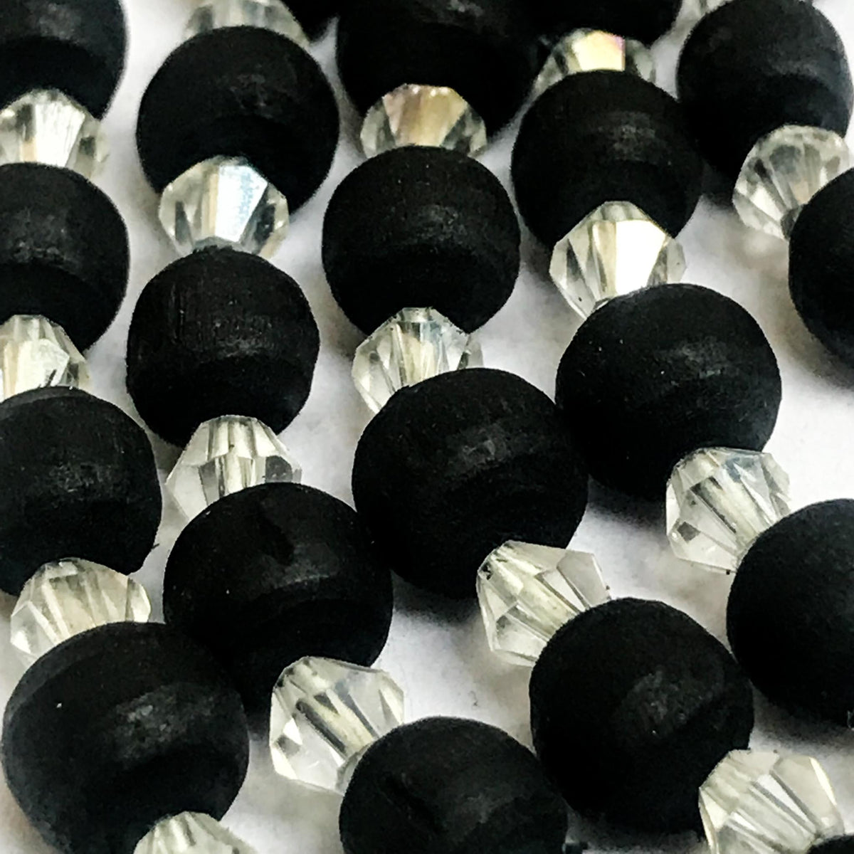 Black Tulsi, Glass Beaded Tassel-less Mala