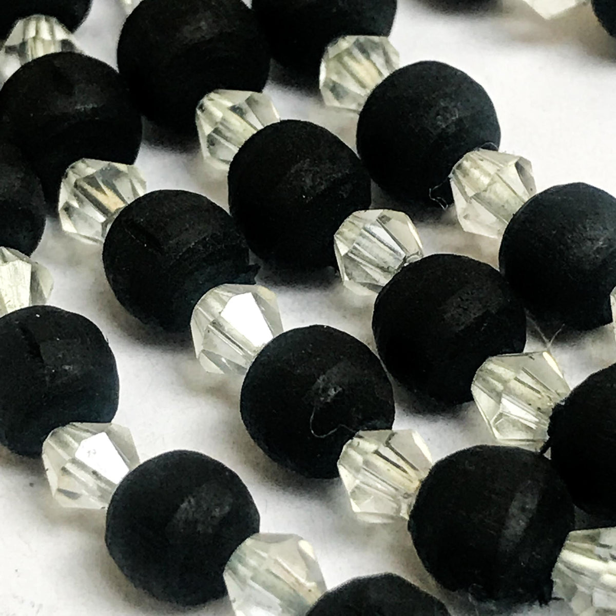 Black Tulsi, Glass Beaded Tassel-less Mala