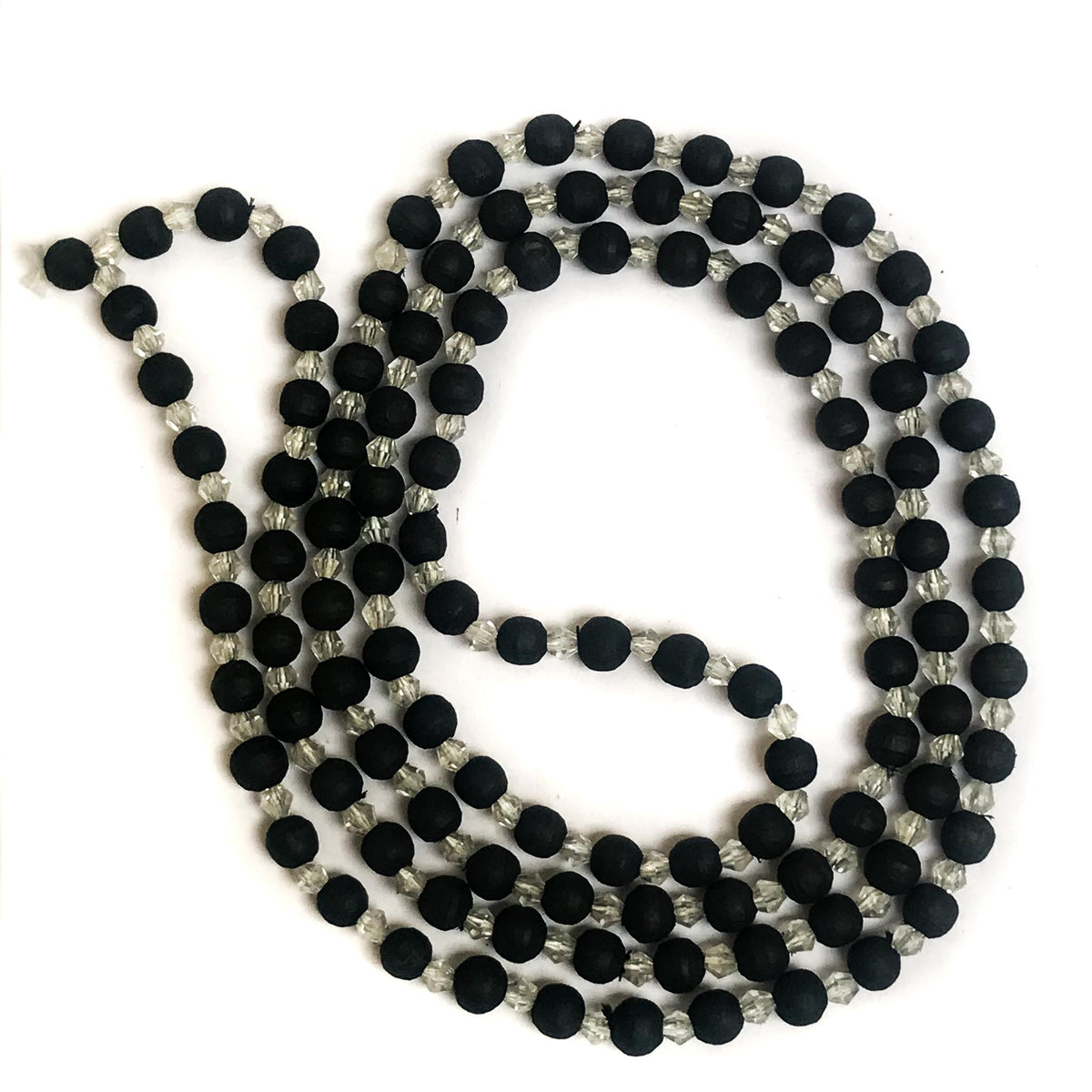 Black Tulsi, Glass Beaded Tassel-less Mala