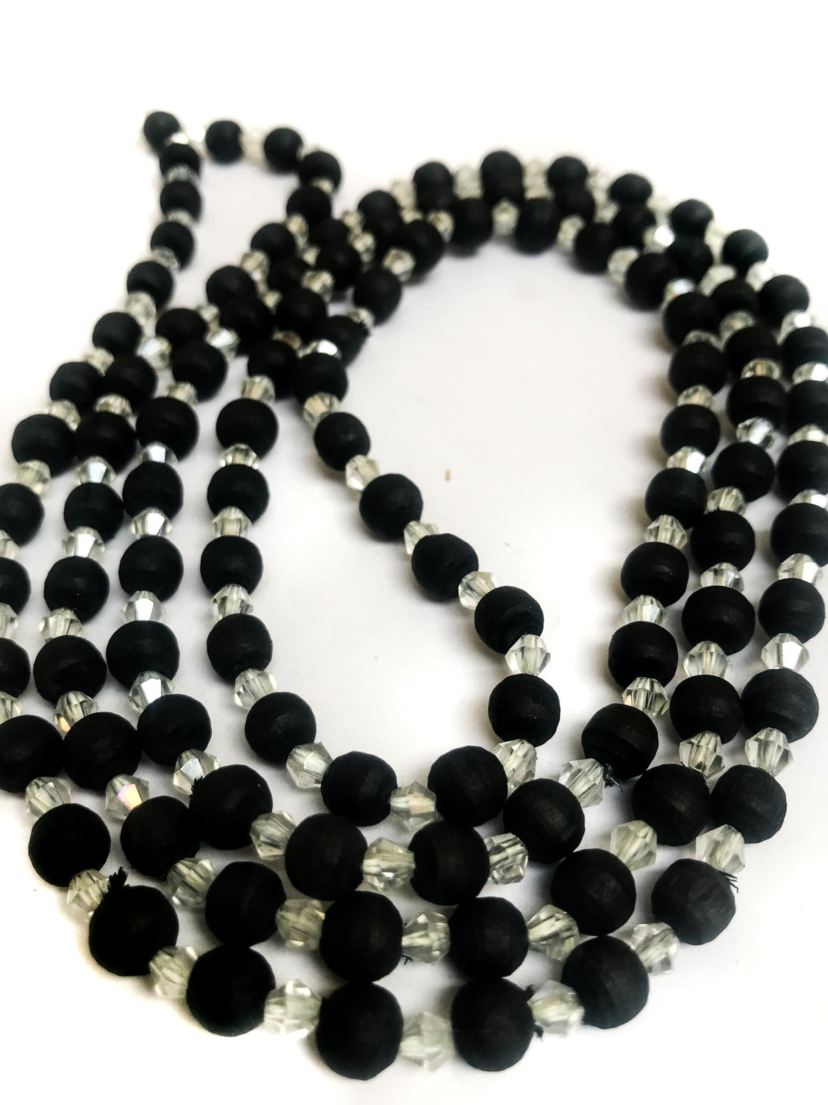 Black Tulsi, Glass Beaded Tassel-less Mala