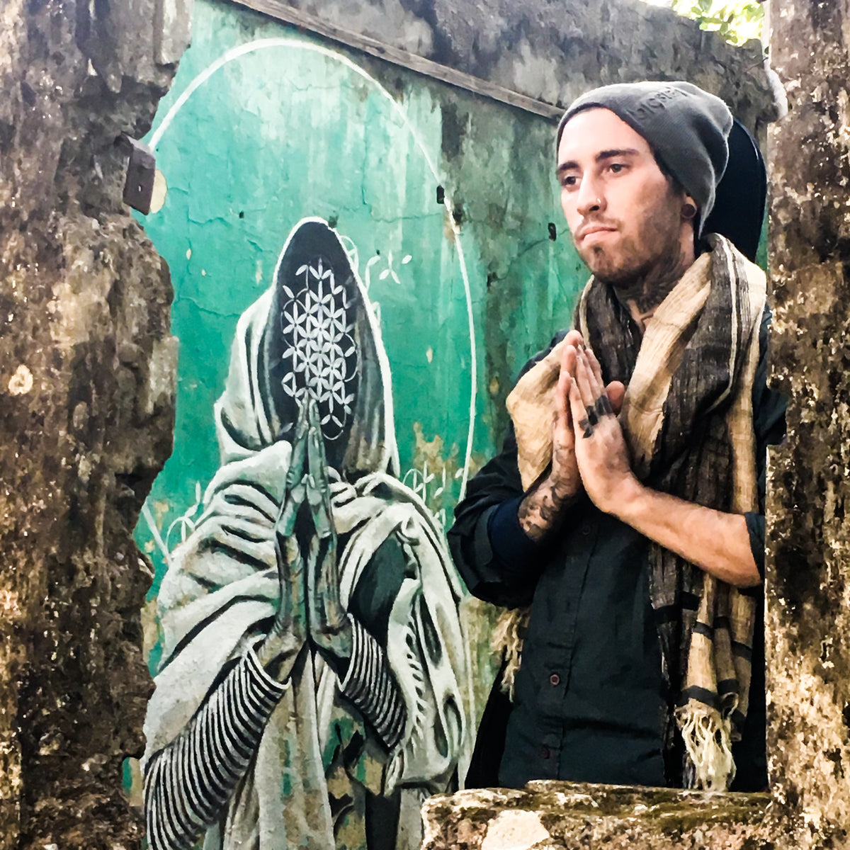 Women&#39;s Racerback Tank Namaste Yogi Beatles Ashram Rishikesh India by IndiOdyssey Yoga