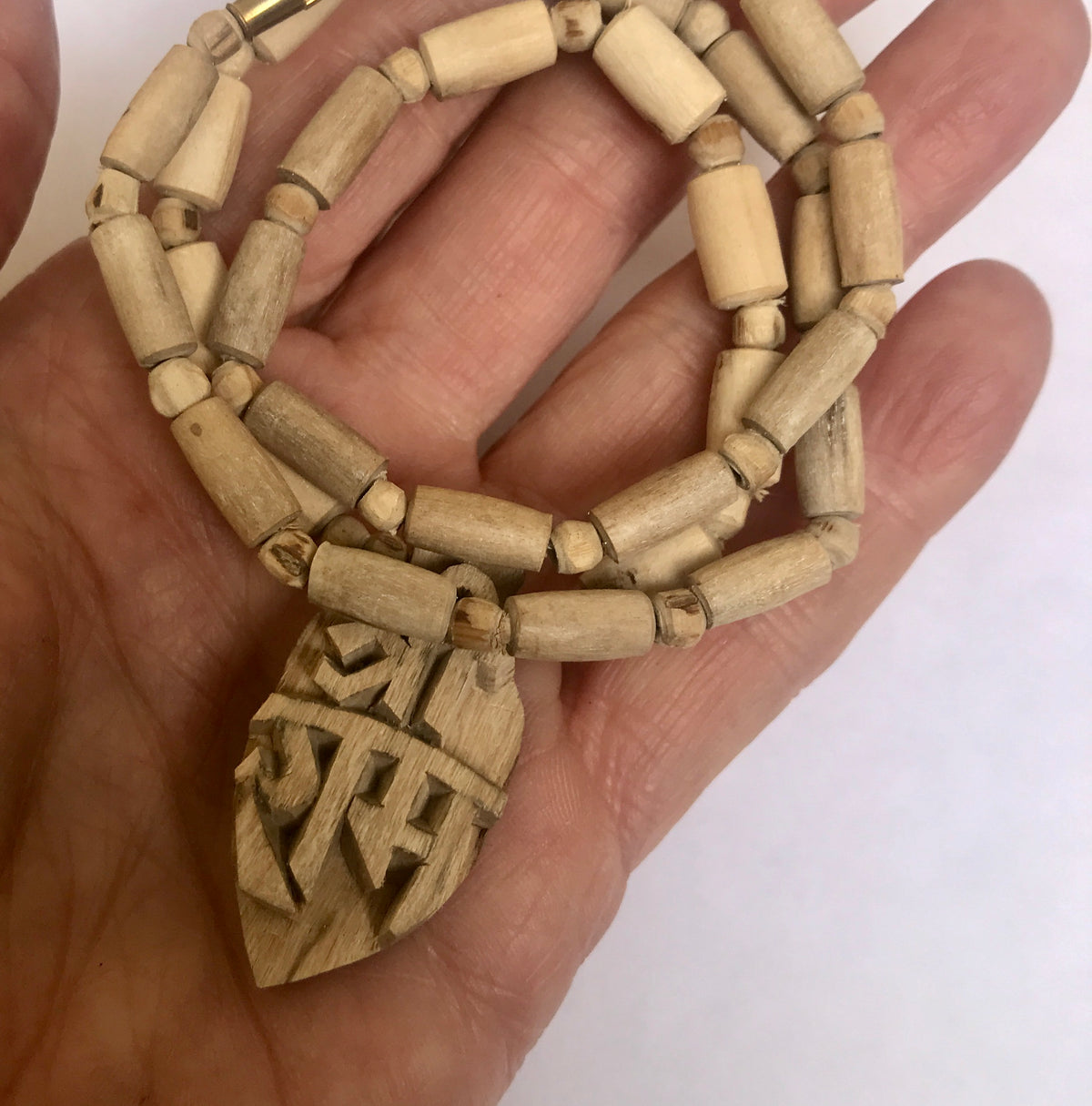 Large Intricately Carved Tulsi Sita Ram Sri Ram Pendant Necklace by IndiOdyssey