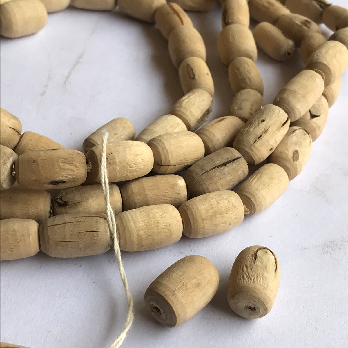 Large Smooth Barrel Tulsi Beads