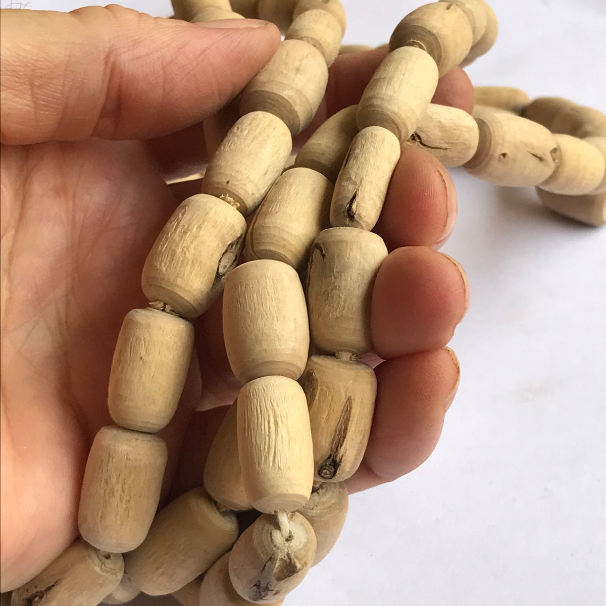 Large Smooth Barrel Tulsi Beads